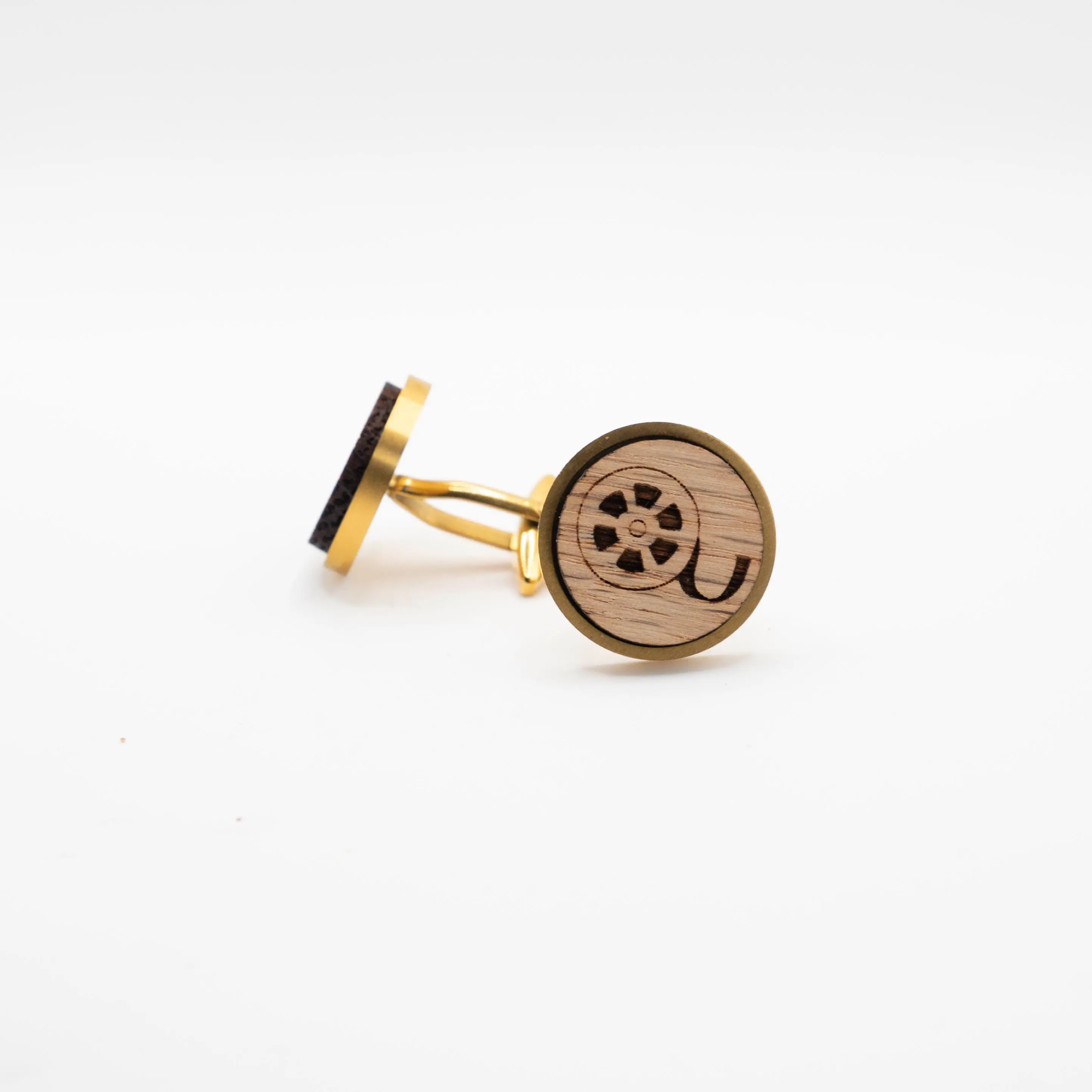 Movie Reel Outline Wooden Cufflinks