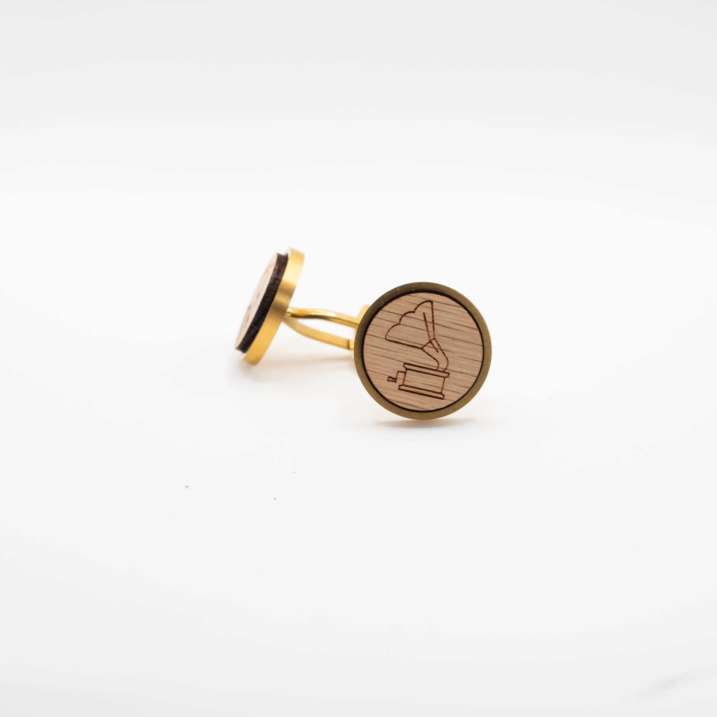 Phonograph II Wooden Cufflinks