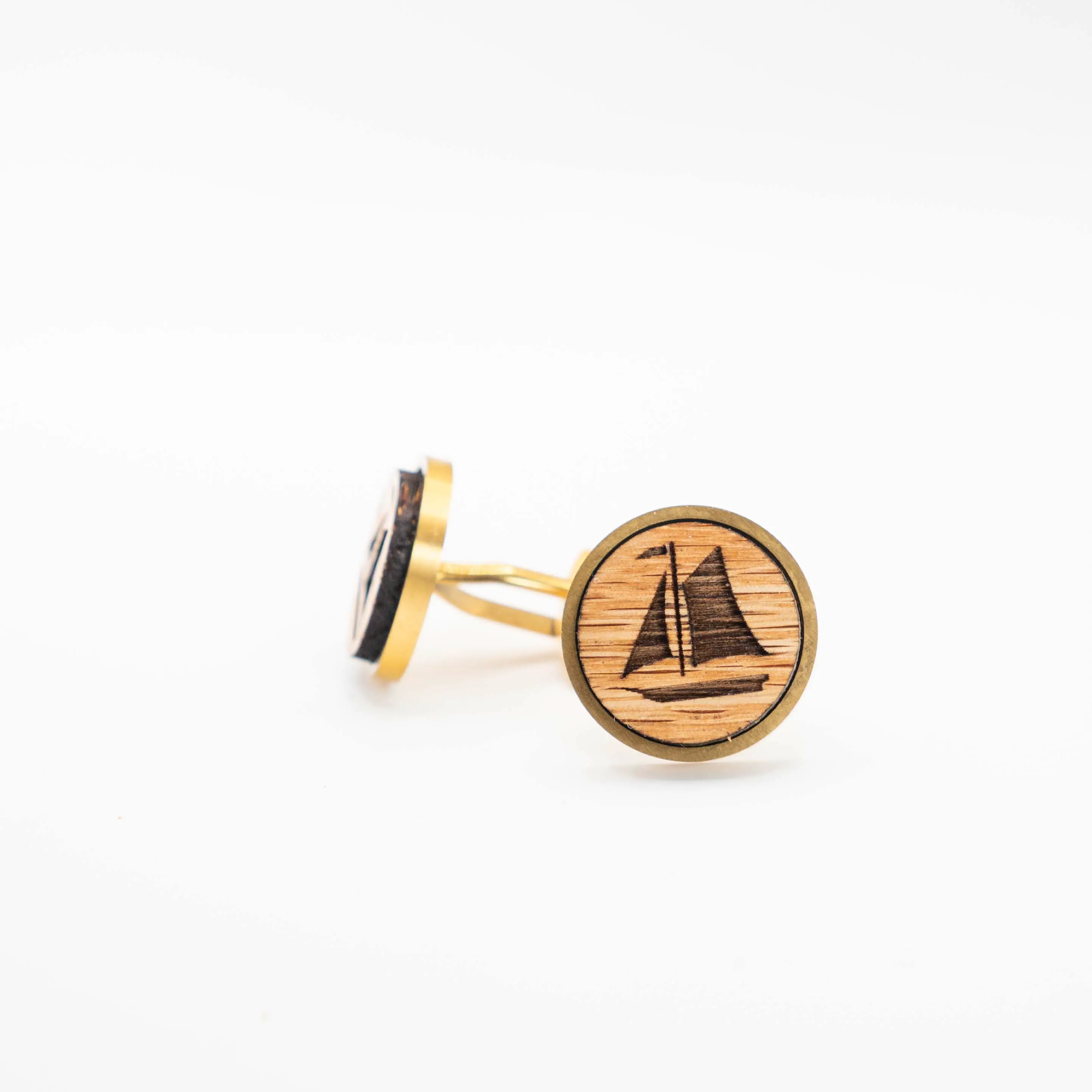 Sailboat Wooden Cufflinks