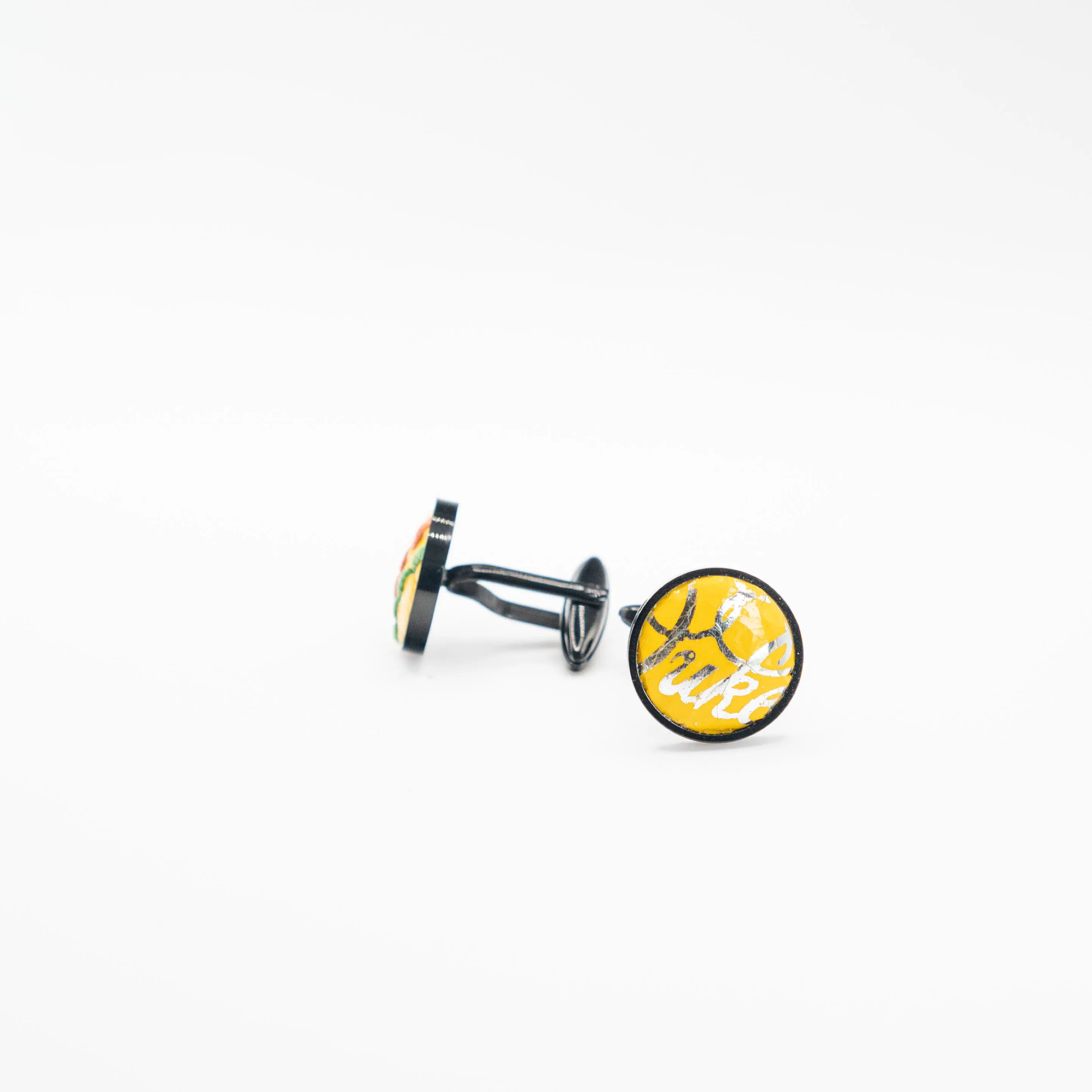 Yellow Real CRICKET Ball Cufflinks