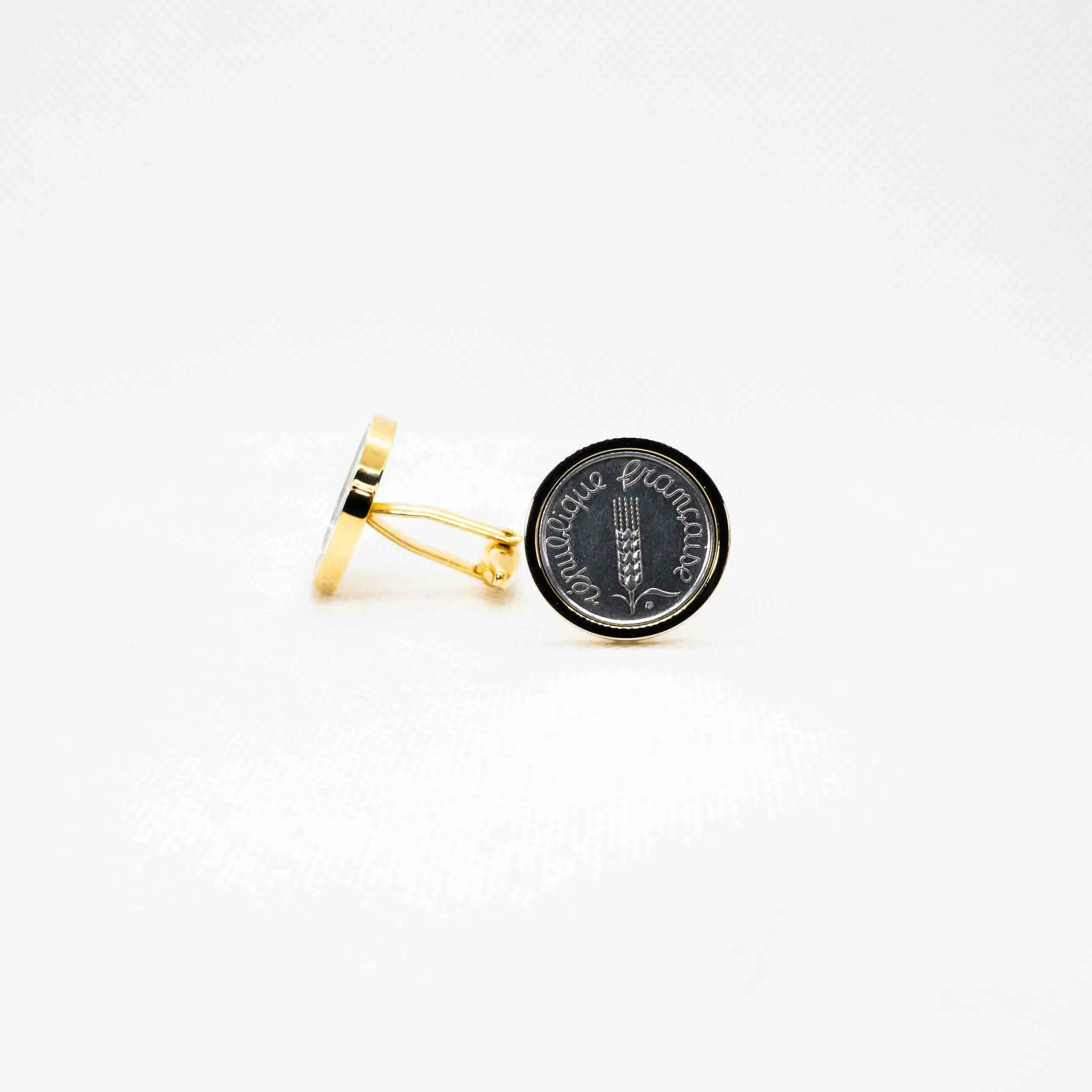 France 5 Centimes Coin Cufflink