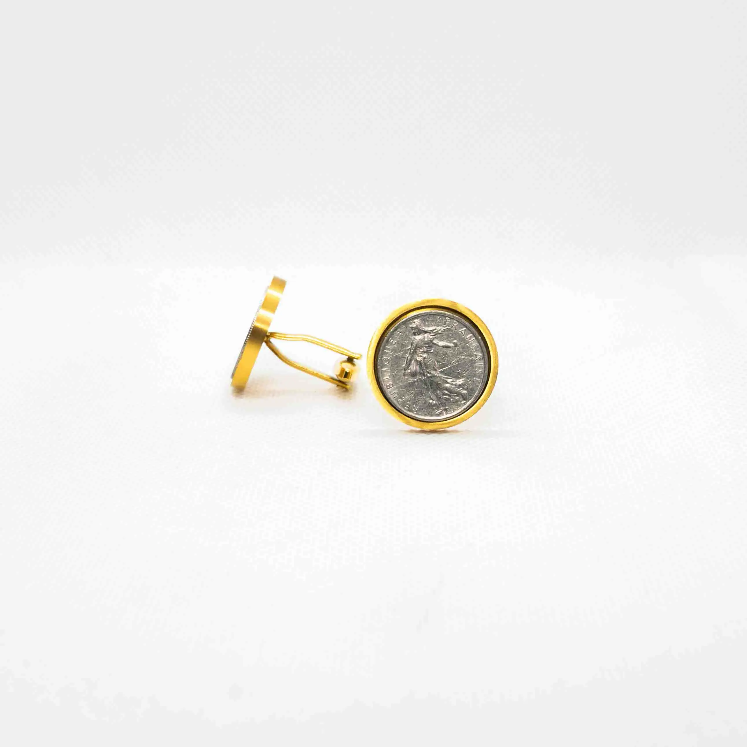 France 1/2 Franc Coin Cufflink
