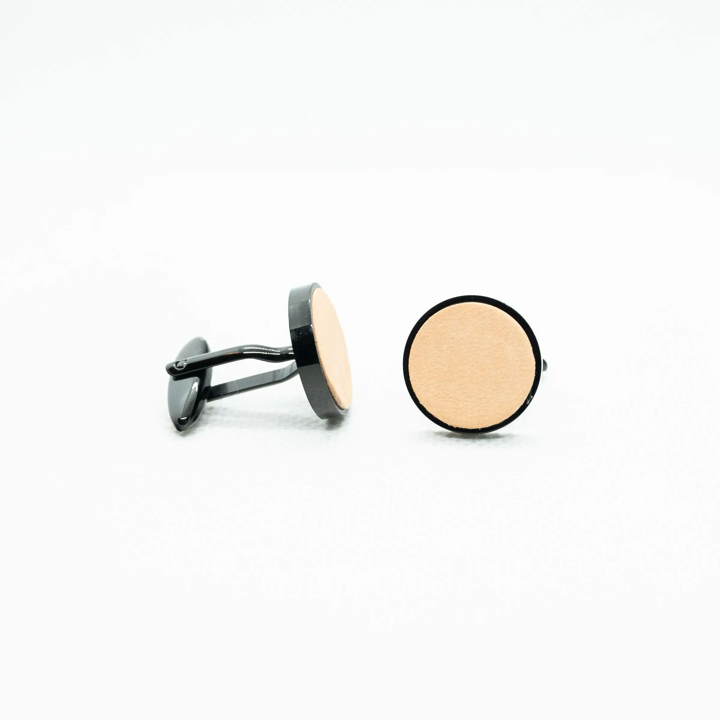 Genuine Cream Leather Cufflinks