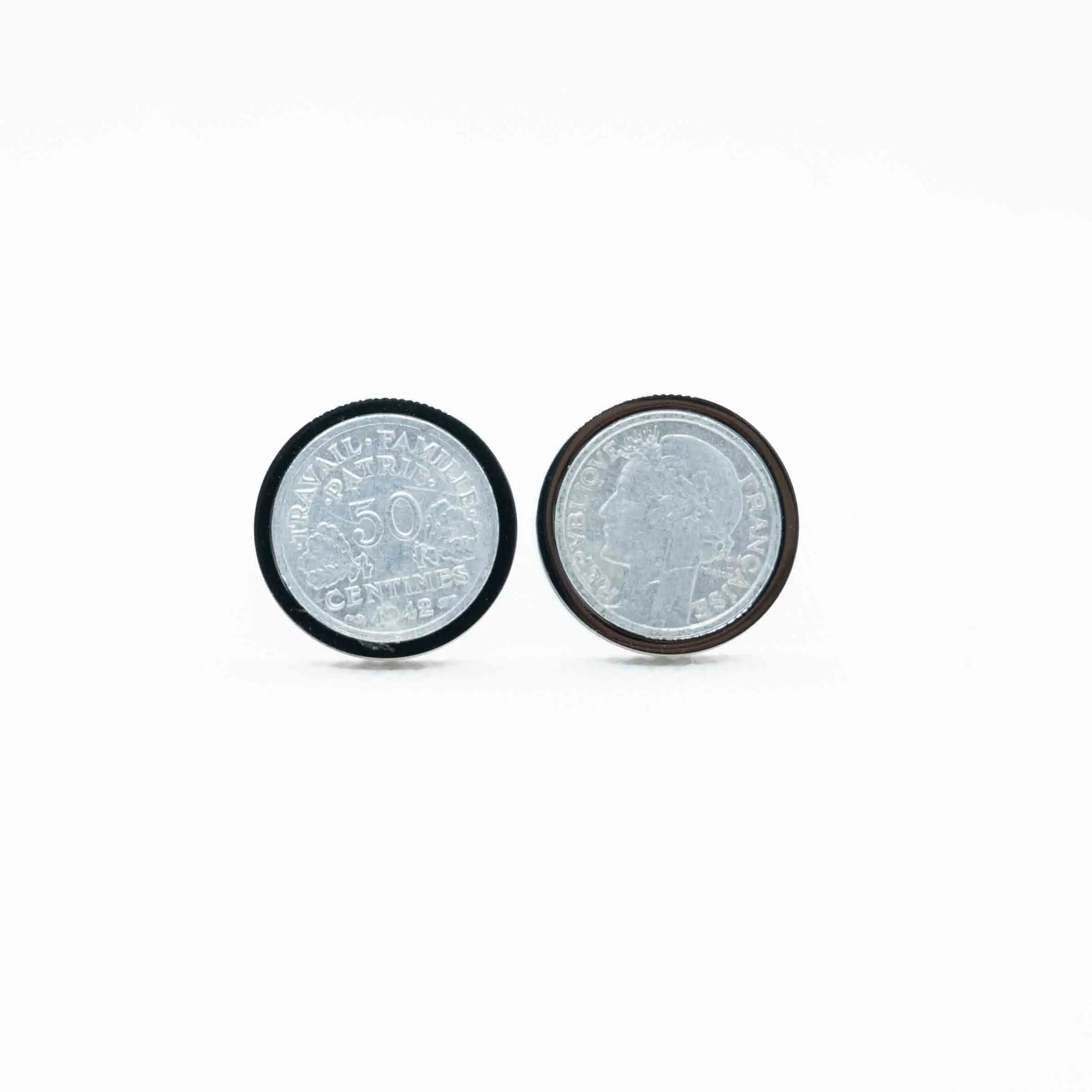 France 50 Centimes Aluminium Coin Cufflink