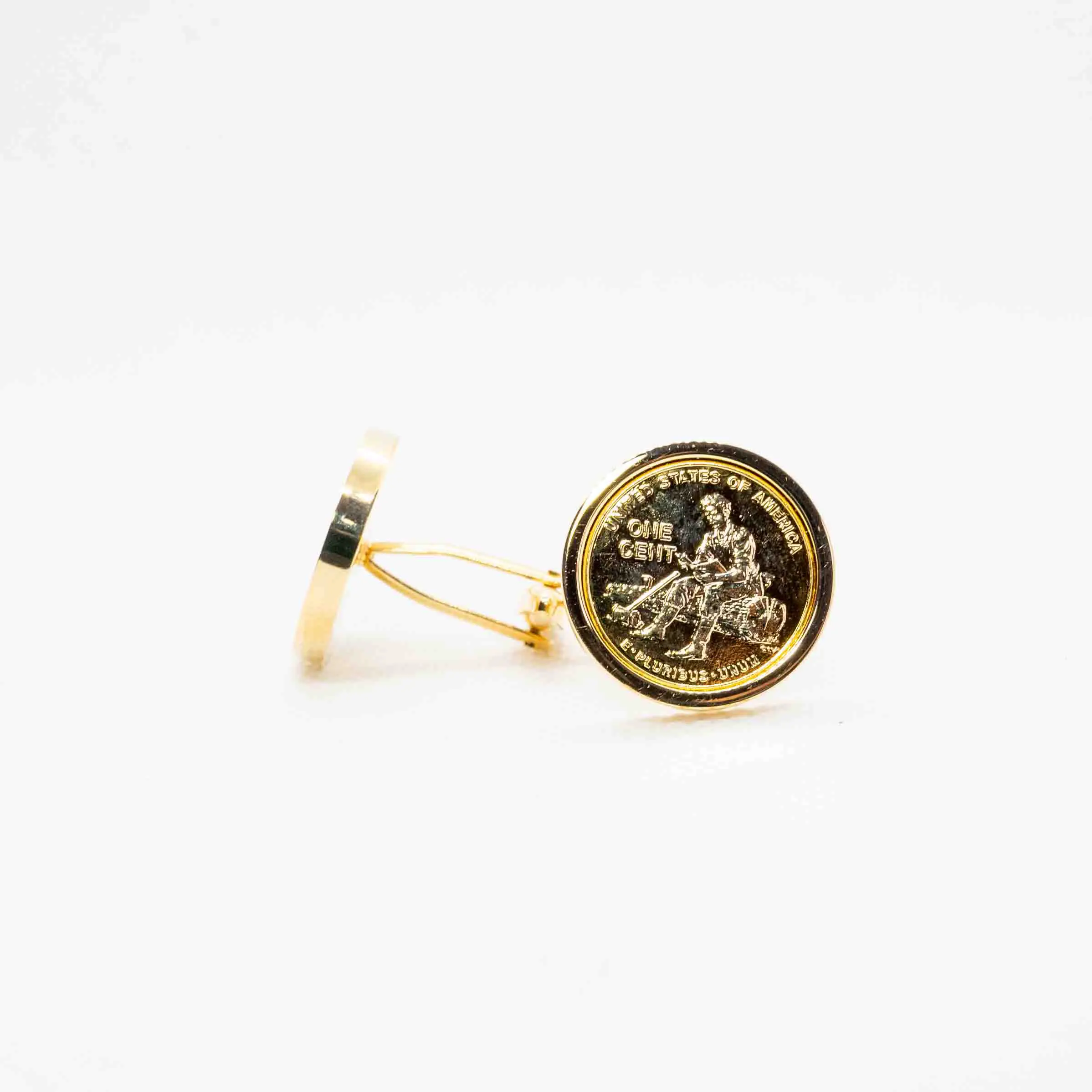 America Lincoln Head 24K Gold Plated One Penny Cufflink