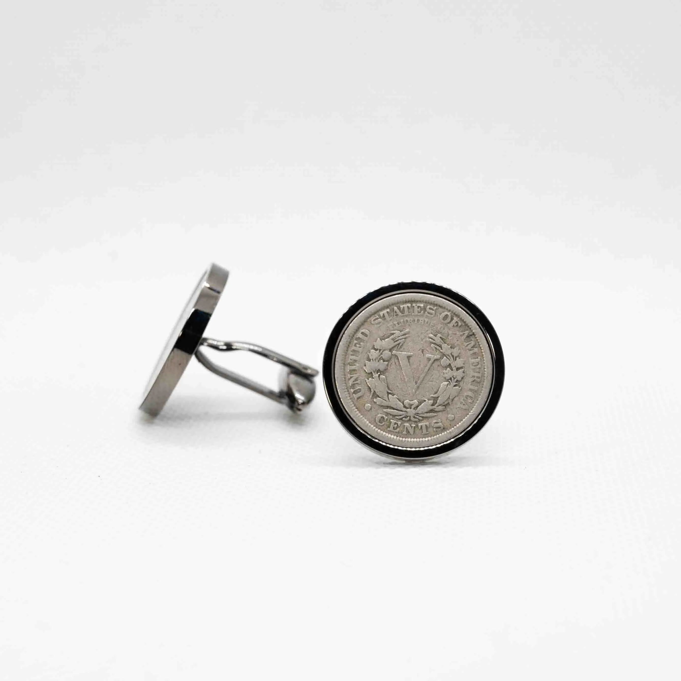 America Liberty  Nickel 5 Cent Coin Cufflink