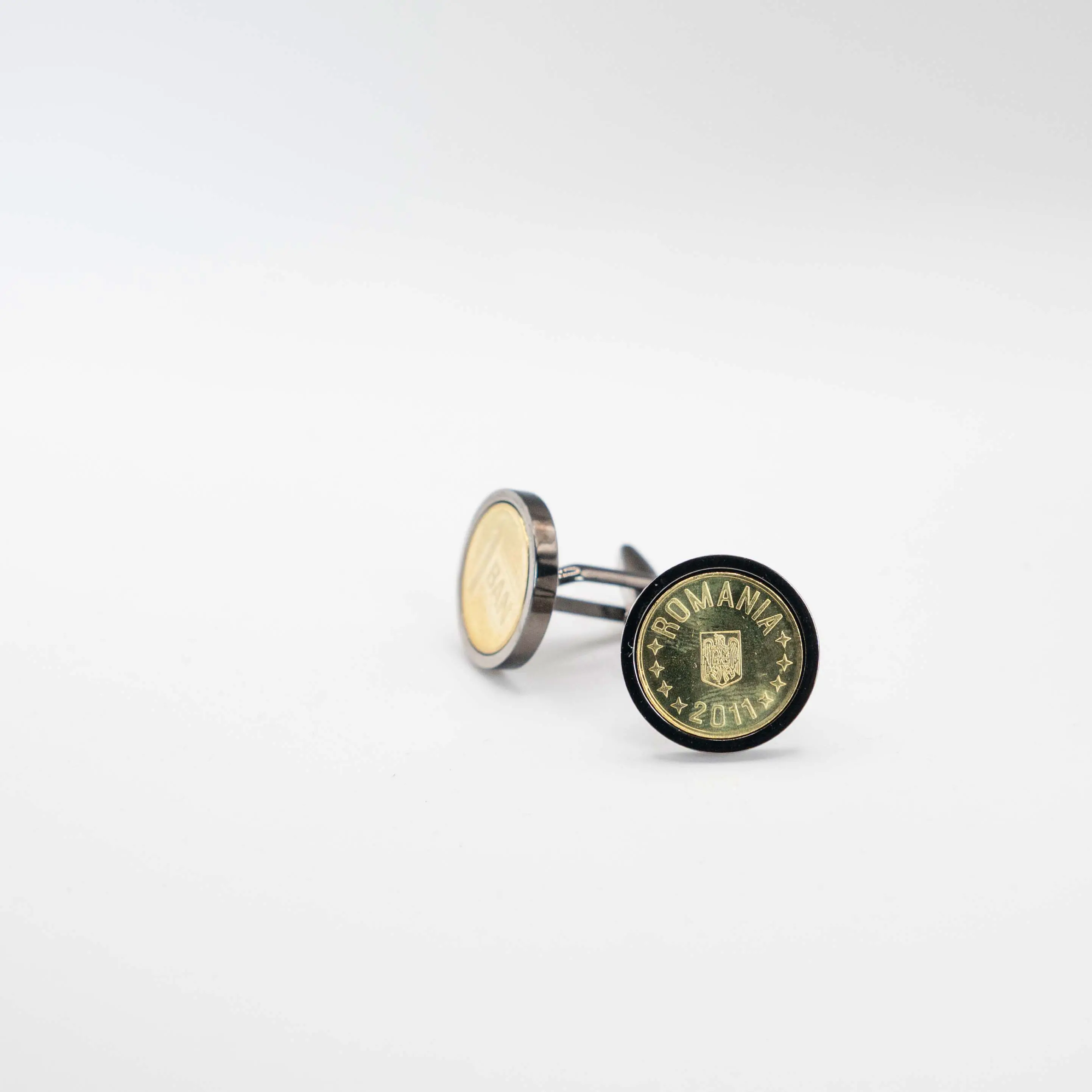 Romania 1 Ban Coin Cufflinks