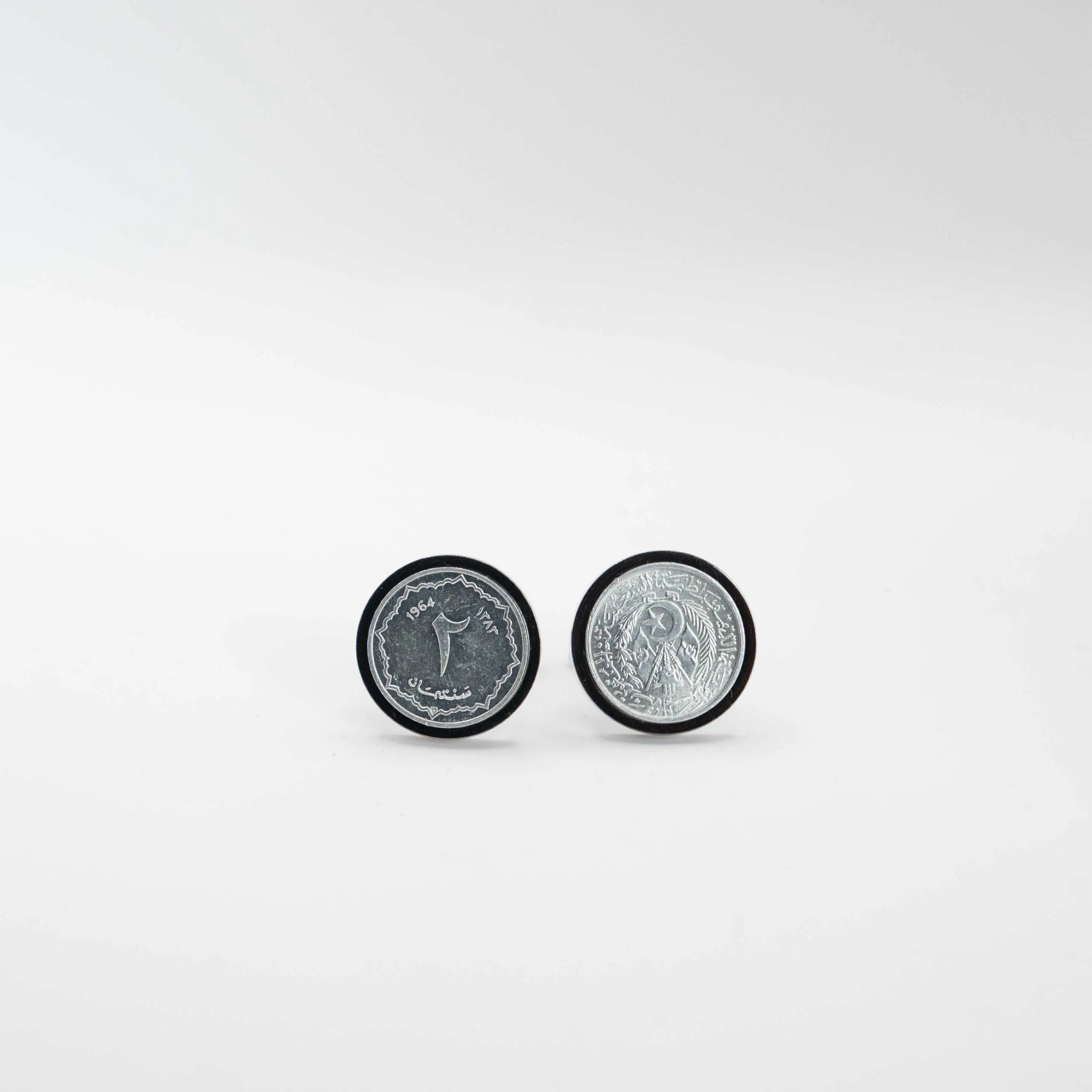Algeria 2 Centimes Coin Cufflinks