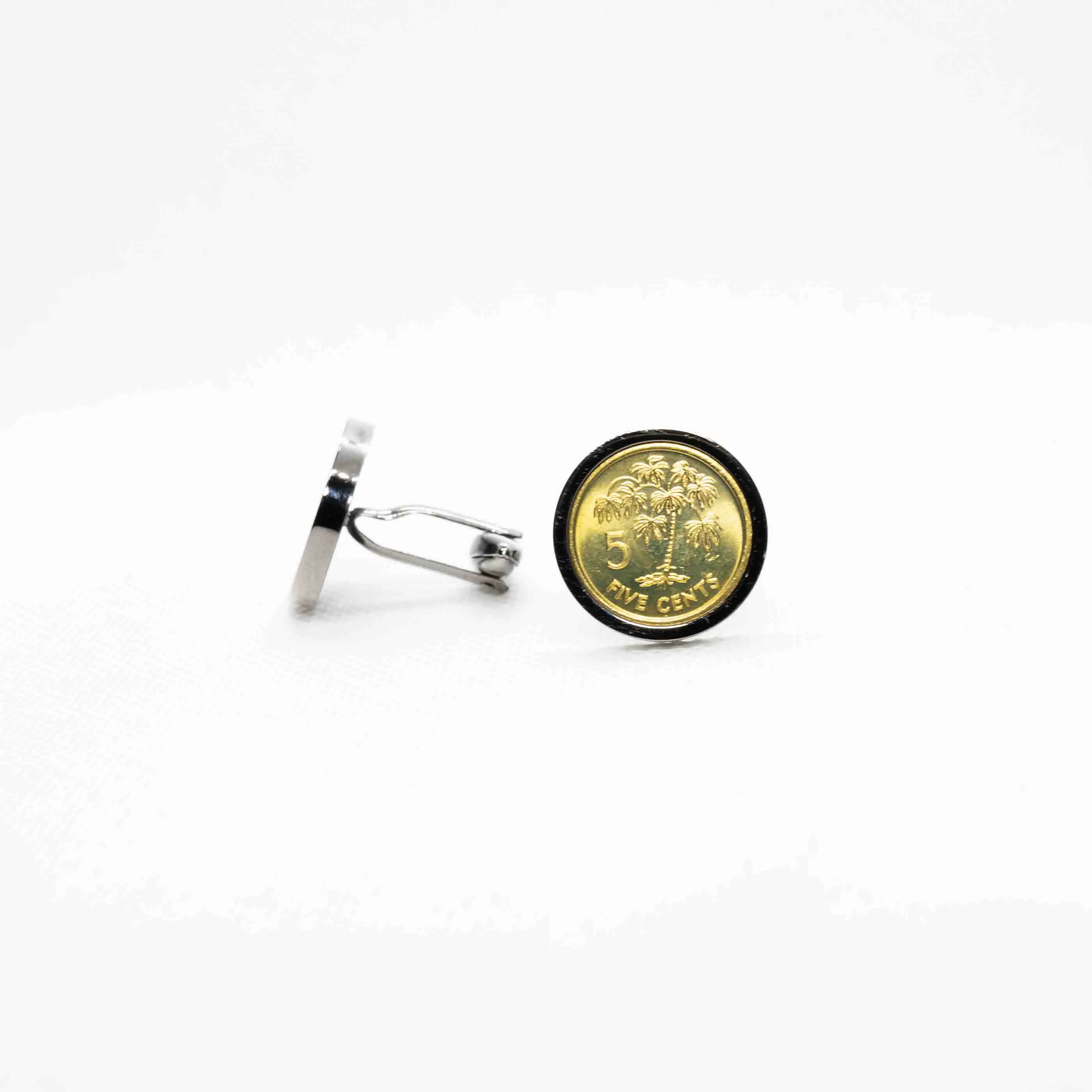 Seychelles 5 Cents Coin Cufflinks