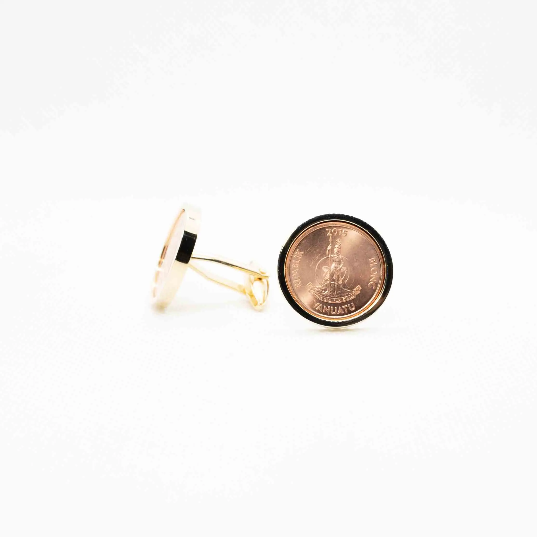 Vanuatu 5 Vatu Coin Cufflinks