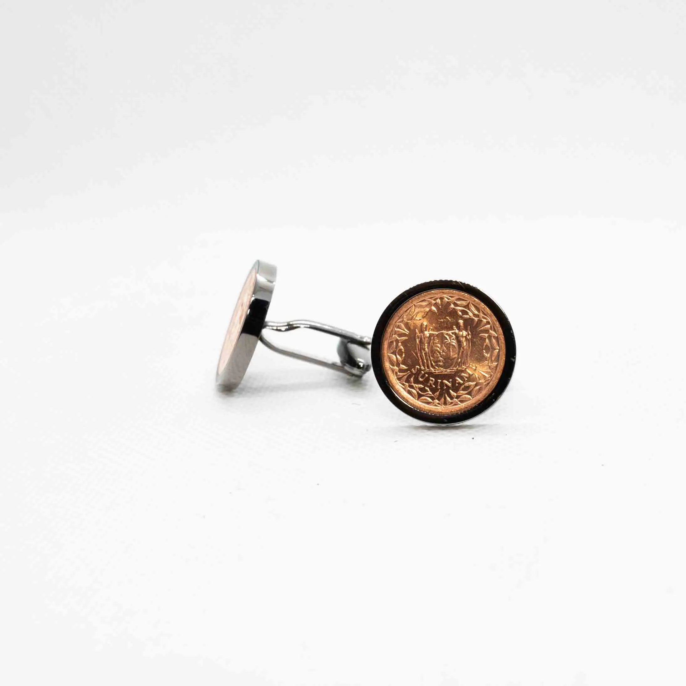 Suriname 1 Cent Coin Cufflinks