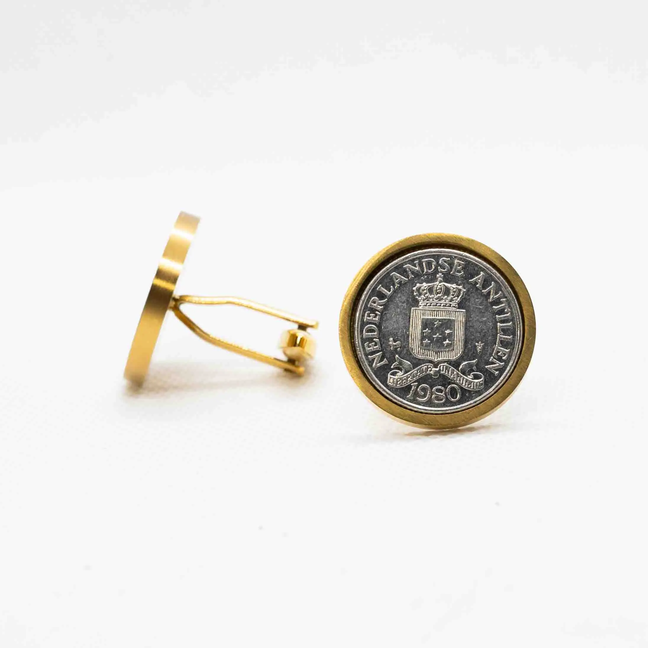 Netherlands Antilles 25 Cents  Cufflink