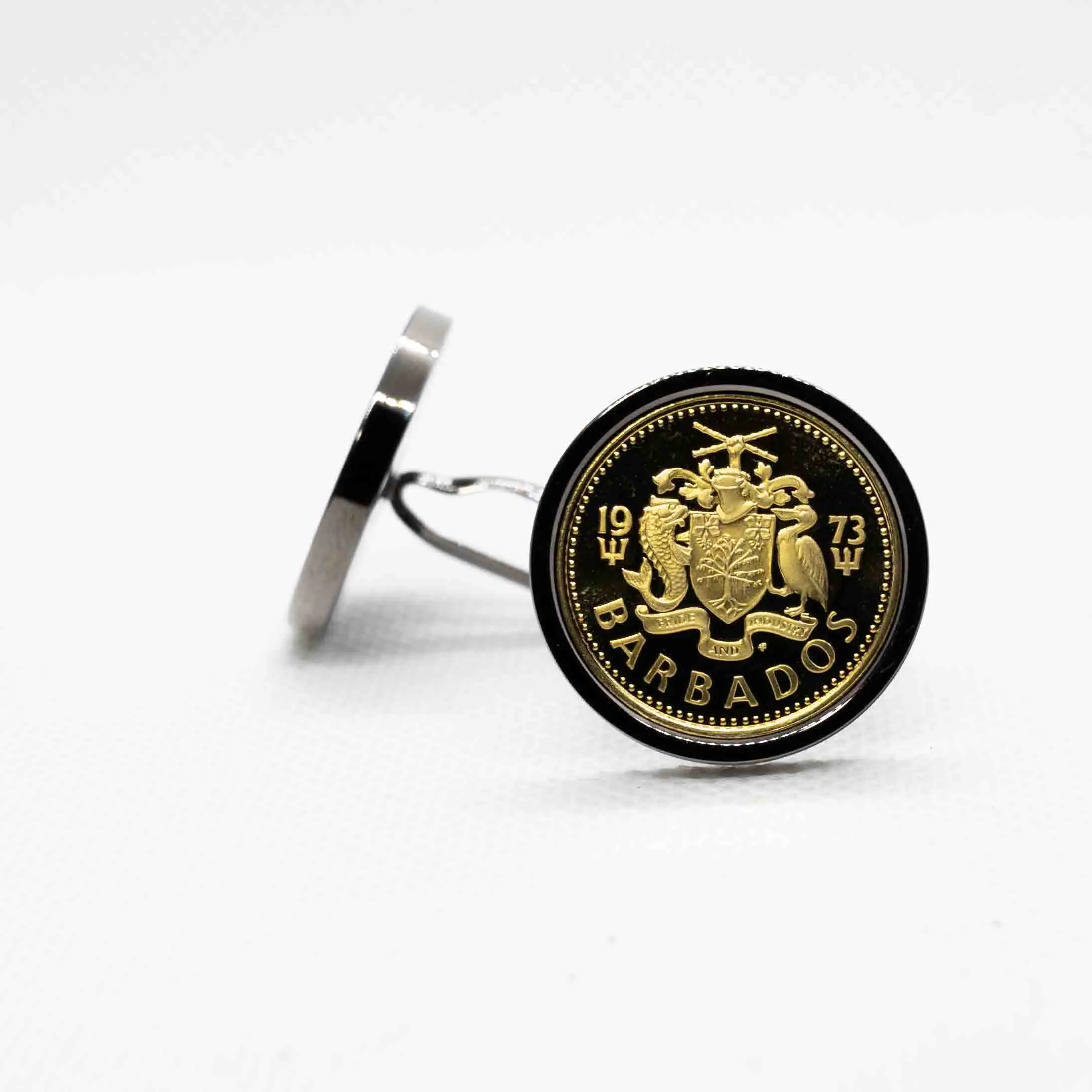 PROOF Barbados 5 Cents- Elizabeth II Coin Cufflinks