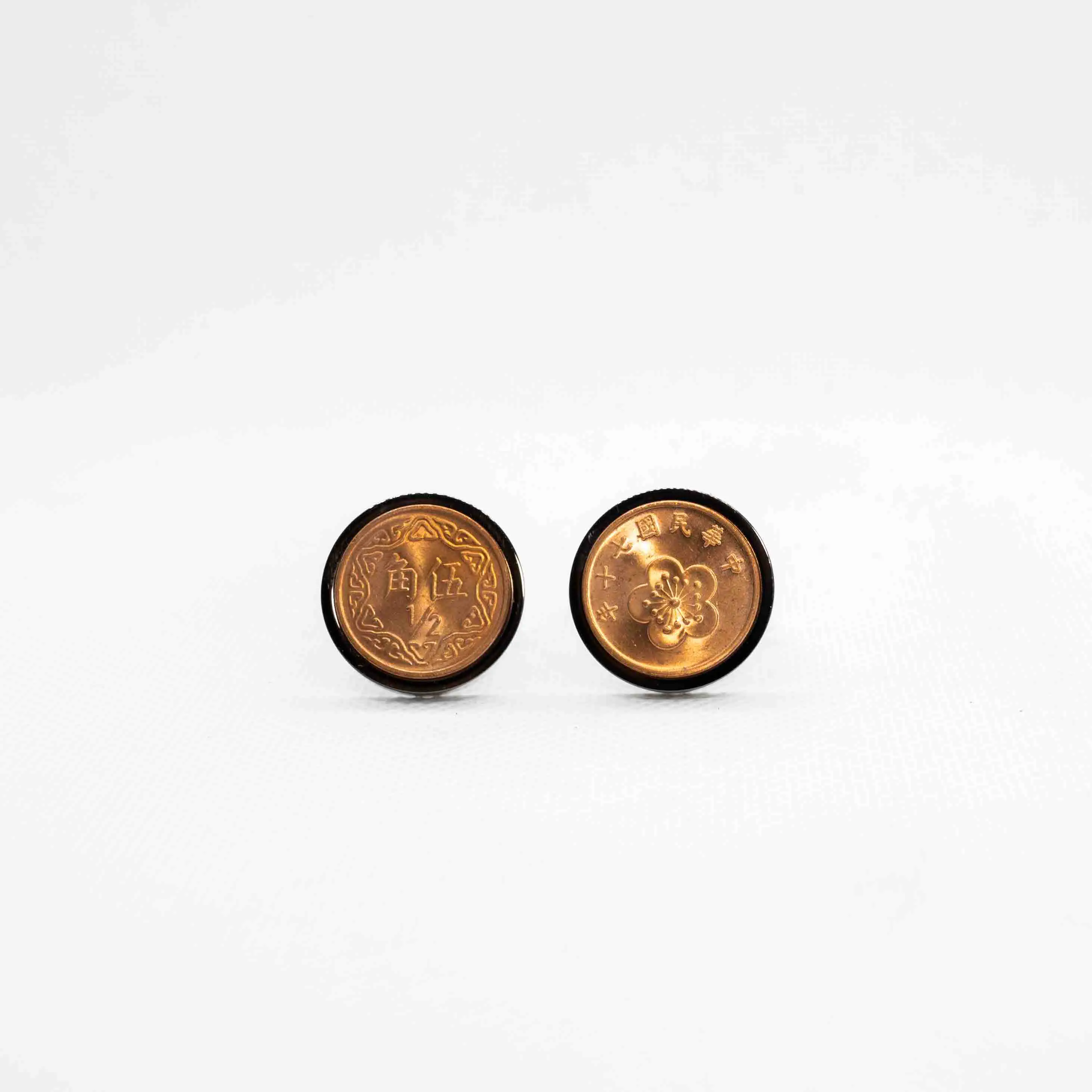 Taiwan Half New Dollar Coin Cufflinks