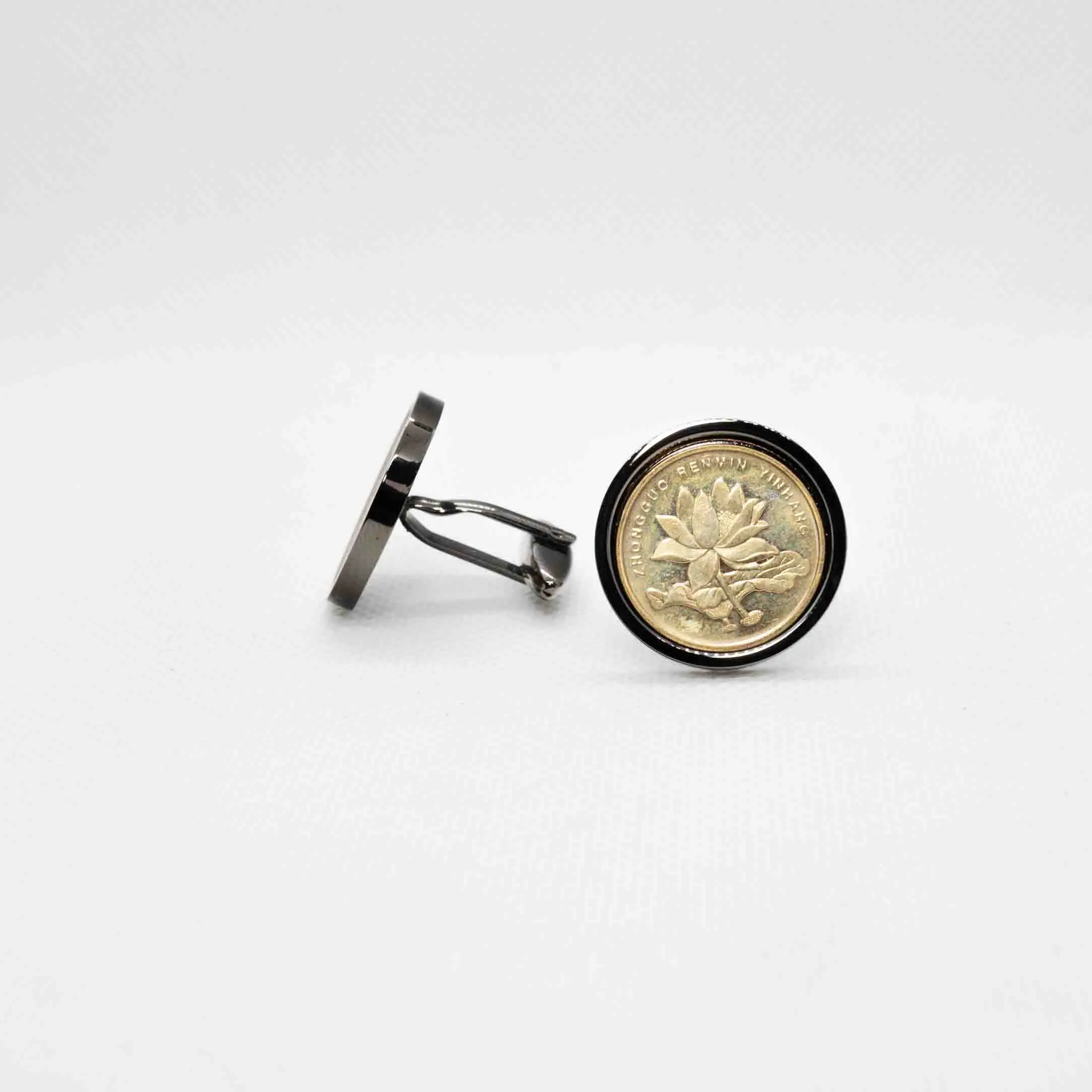 Peoples Republic China 5 Jiao Coin Cufflink