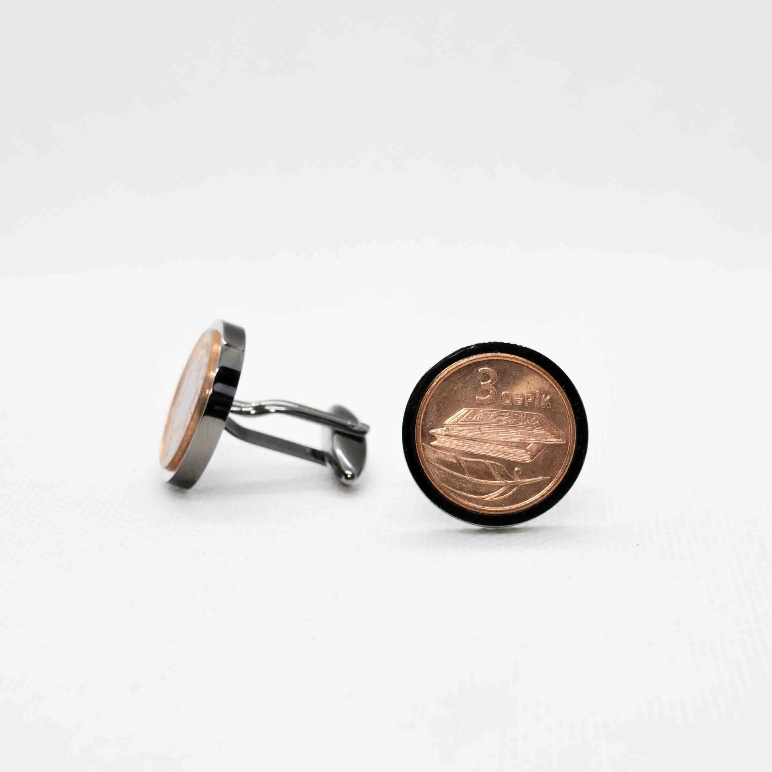Azerbaijan 3 Qepik Coin Cufflinks