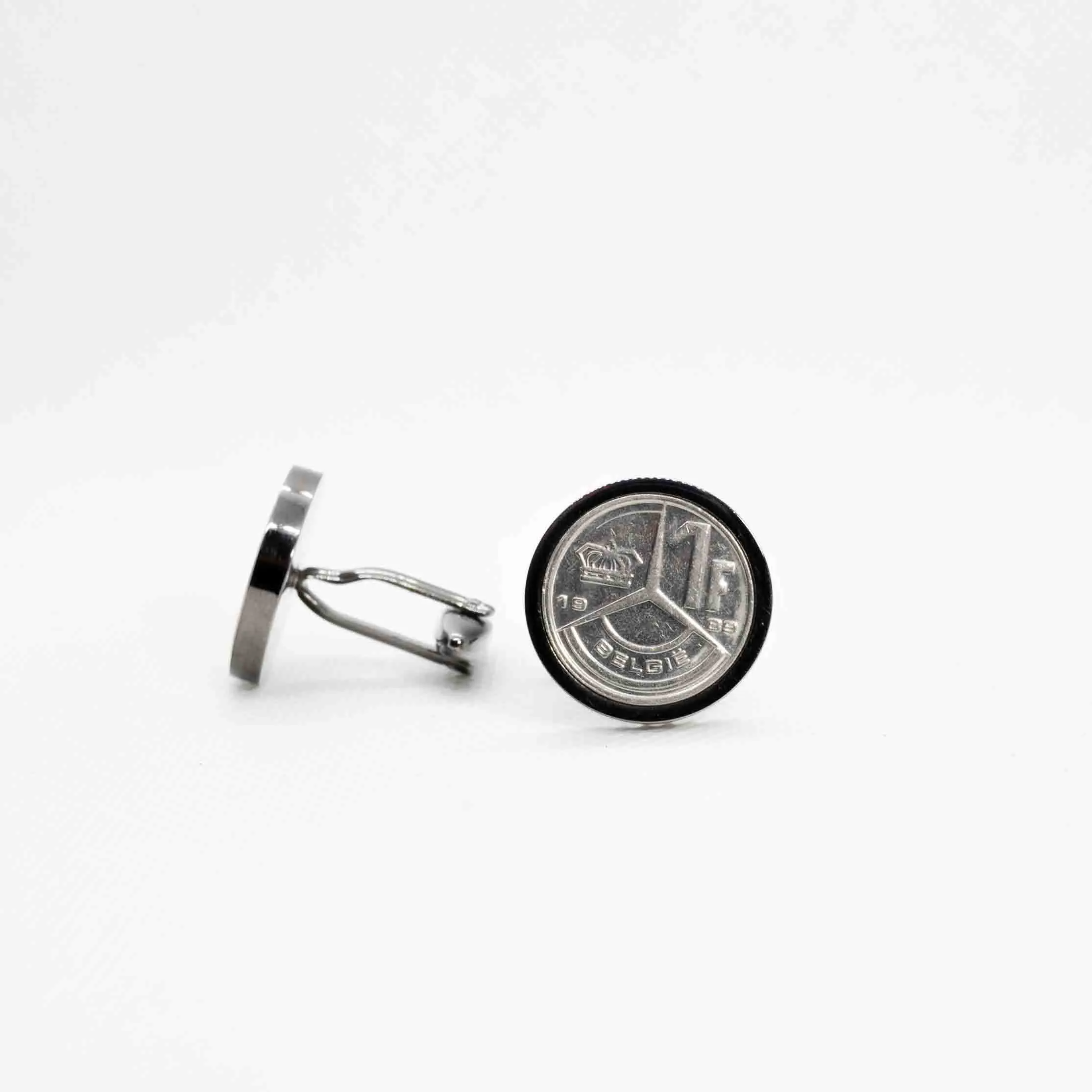 Belgium 1 Franc - Baudouin I Coin Cufflinks