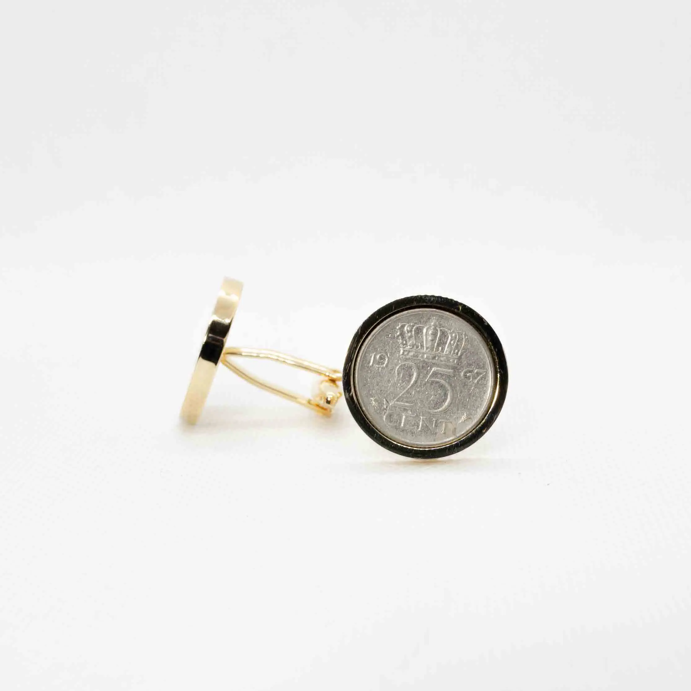 Netherlands 25 Cents Coin Cufflink