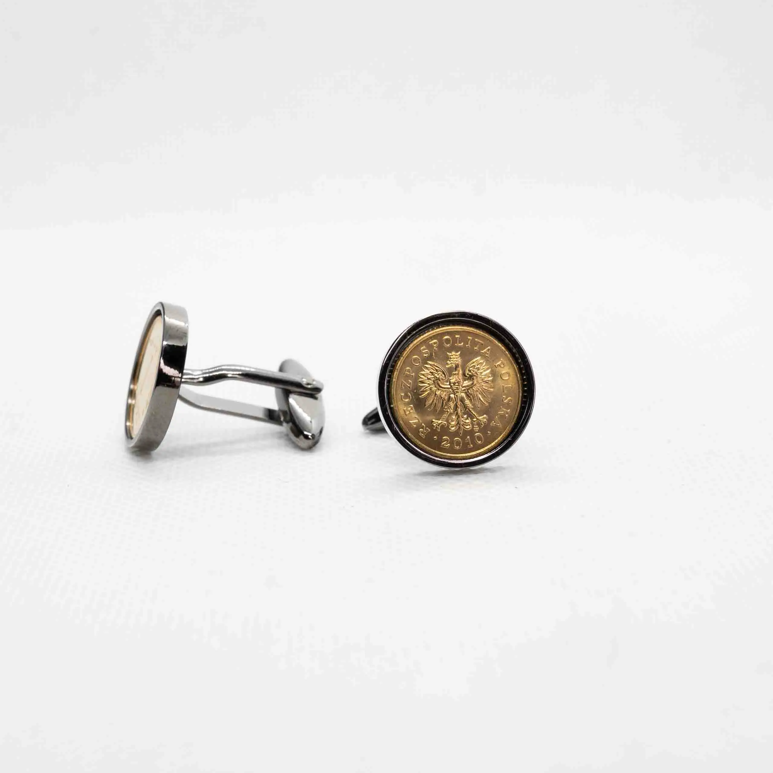 Poland 1 Groszy Cent Coin Cufflinks