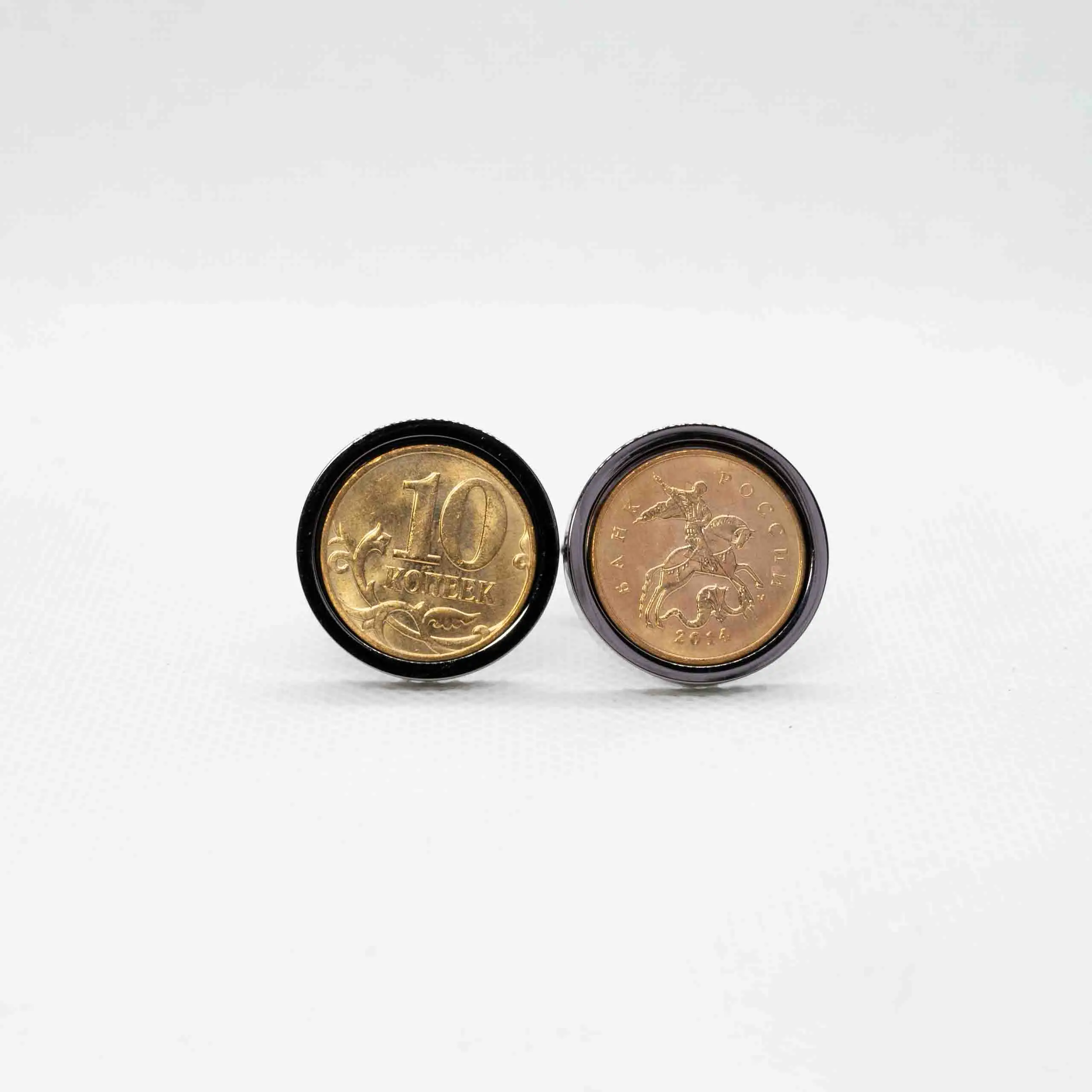 Russia 10 Kopecks Coin Cufflinks