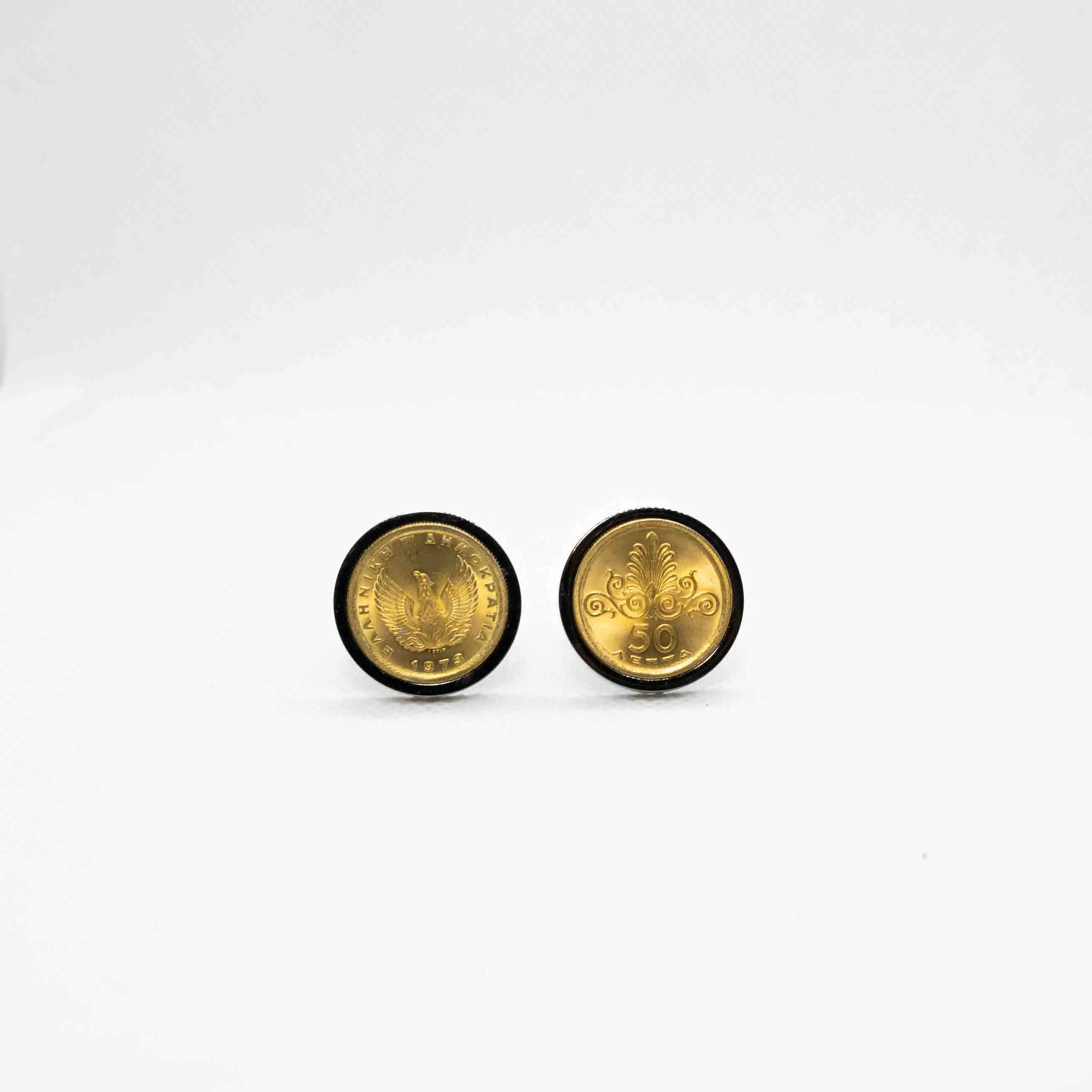 Greece 50 Lepta Regime Colonels Cufflinks