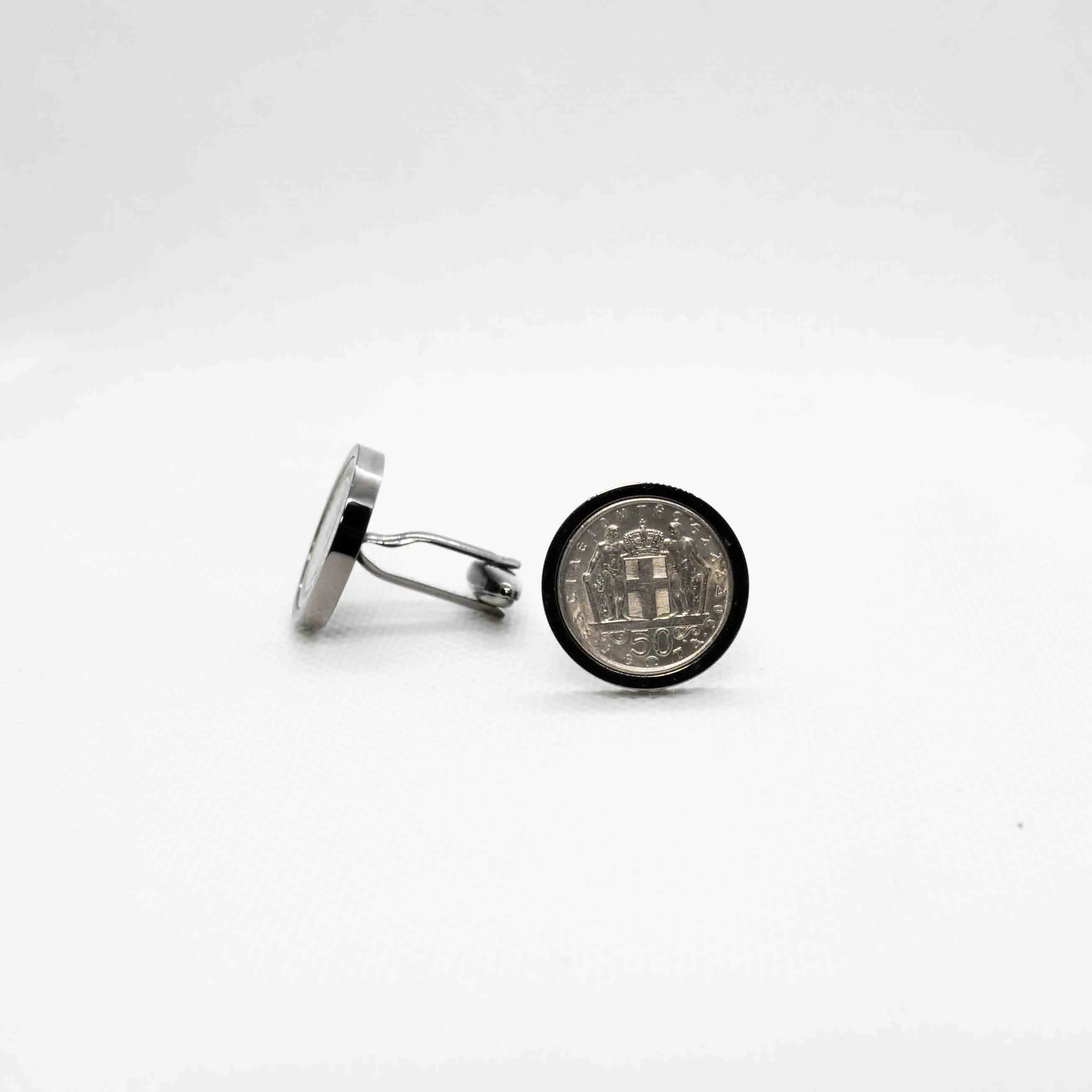 Greece 50 Lepta Constantine II Coin Cufflinks