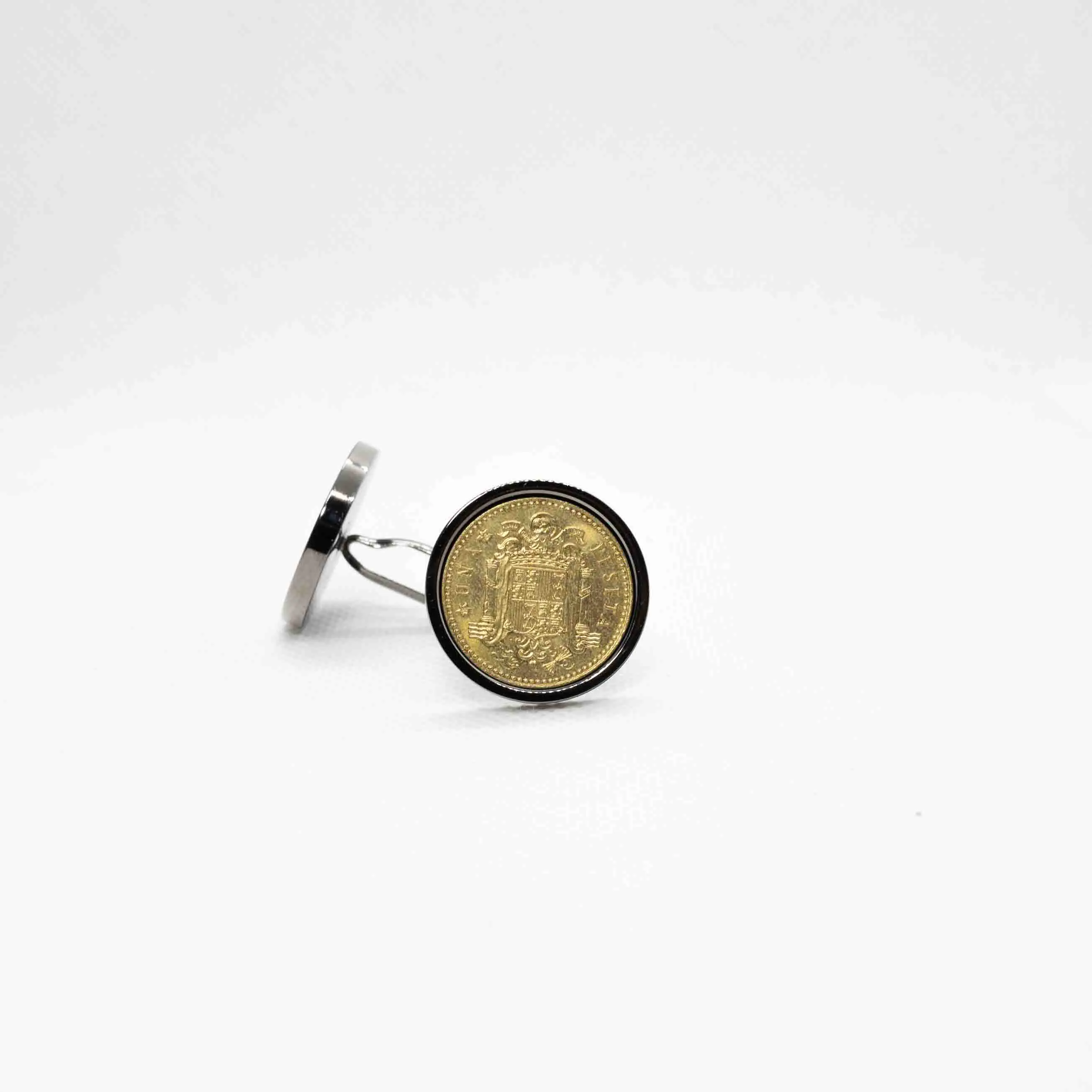 Spain 1 Peseta Coin Cufflink