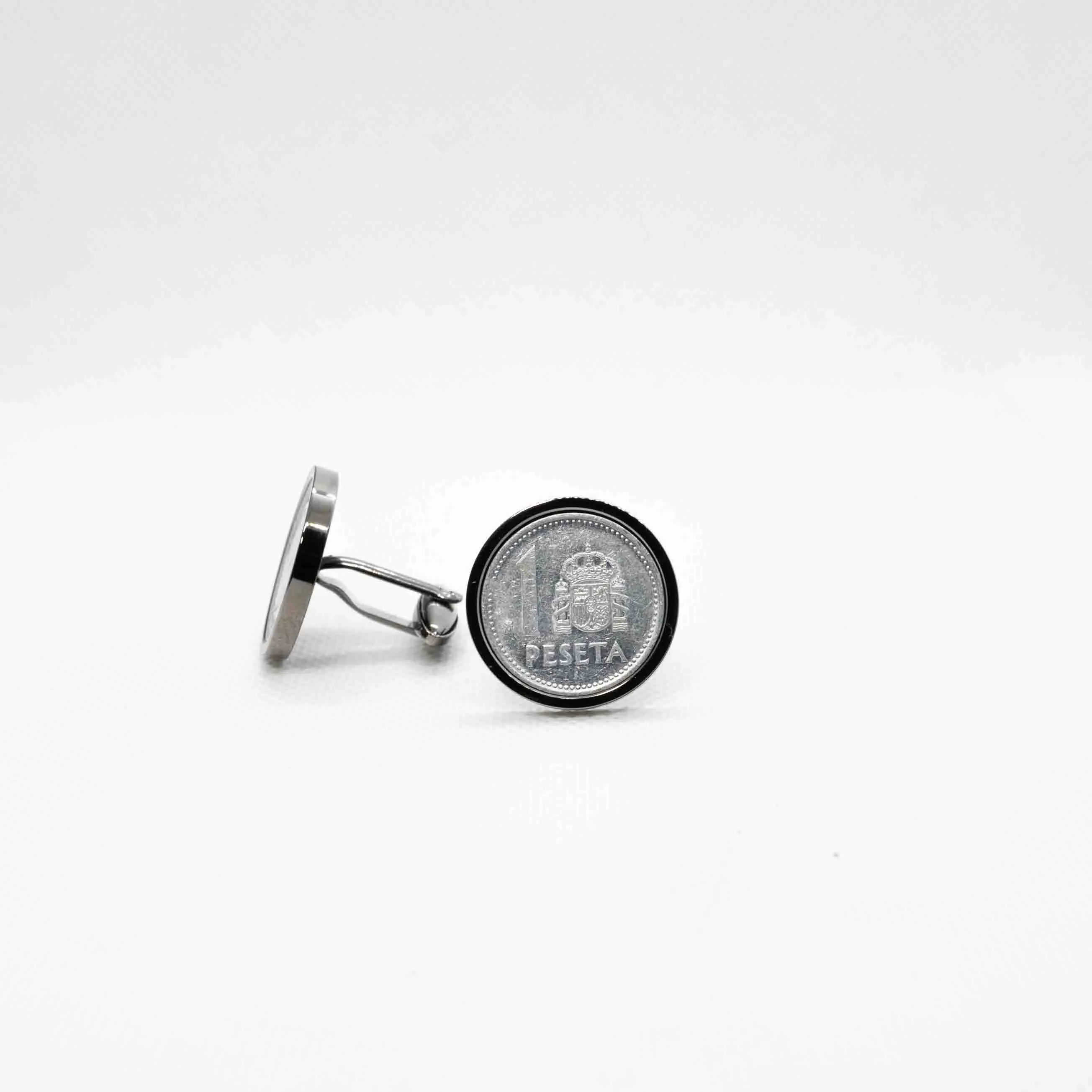 Spain 1 Peseta  Juan Carlos I Cufflink