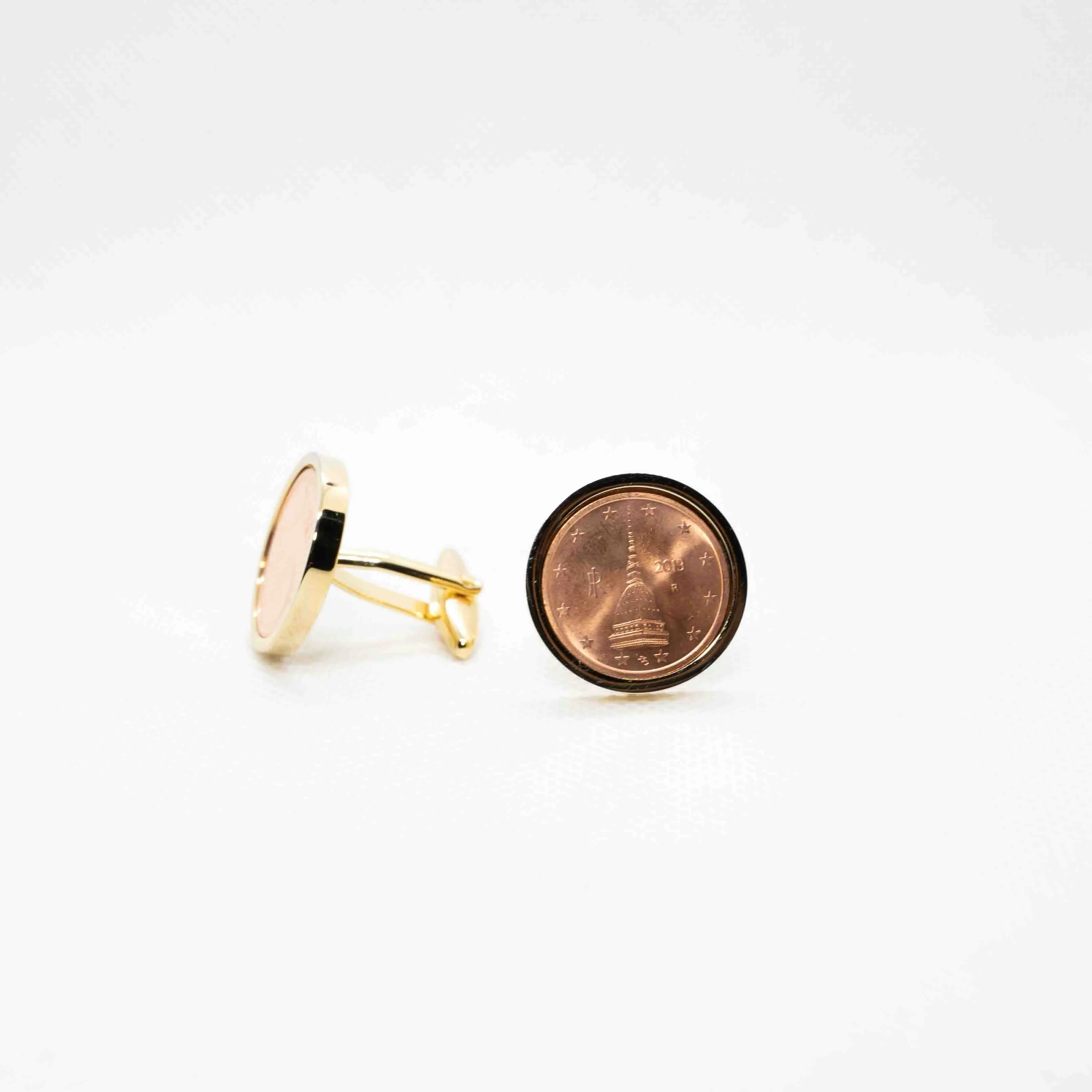 Italy Two Cent Euro Coin Cufflinks