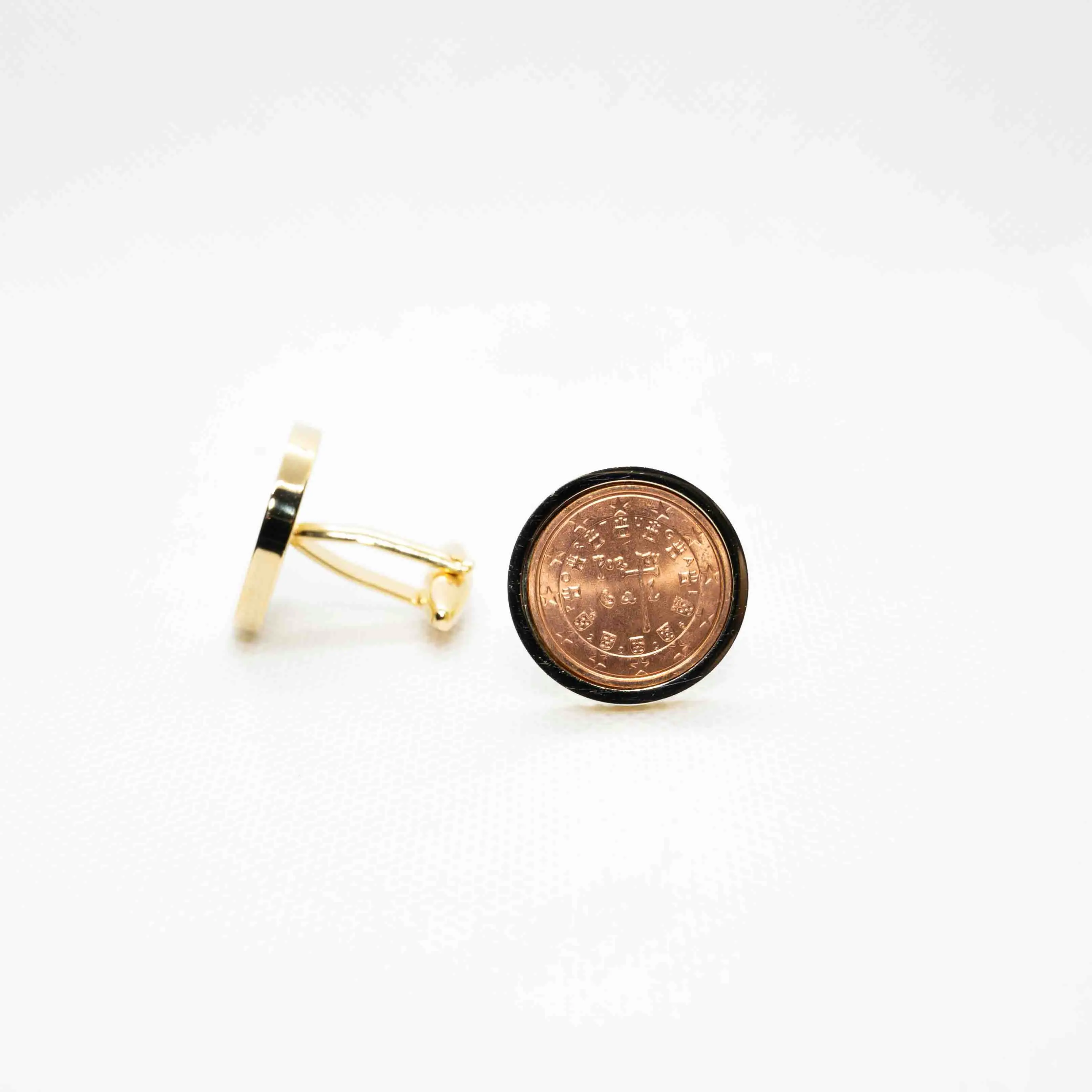 Portugal Two Cent Euro Coin Cufflinks