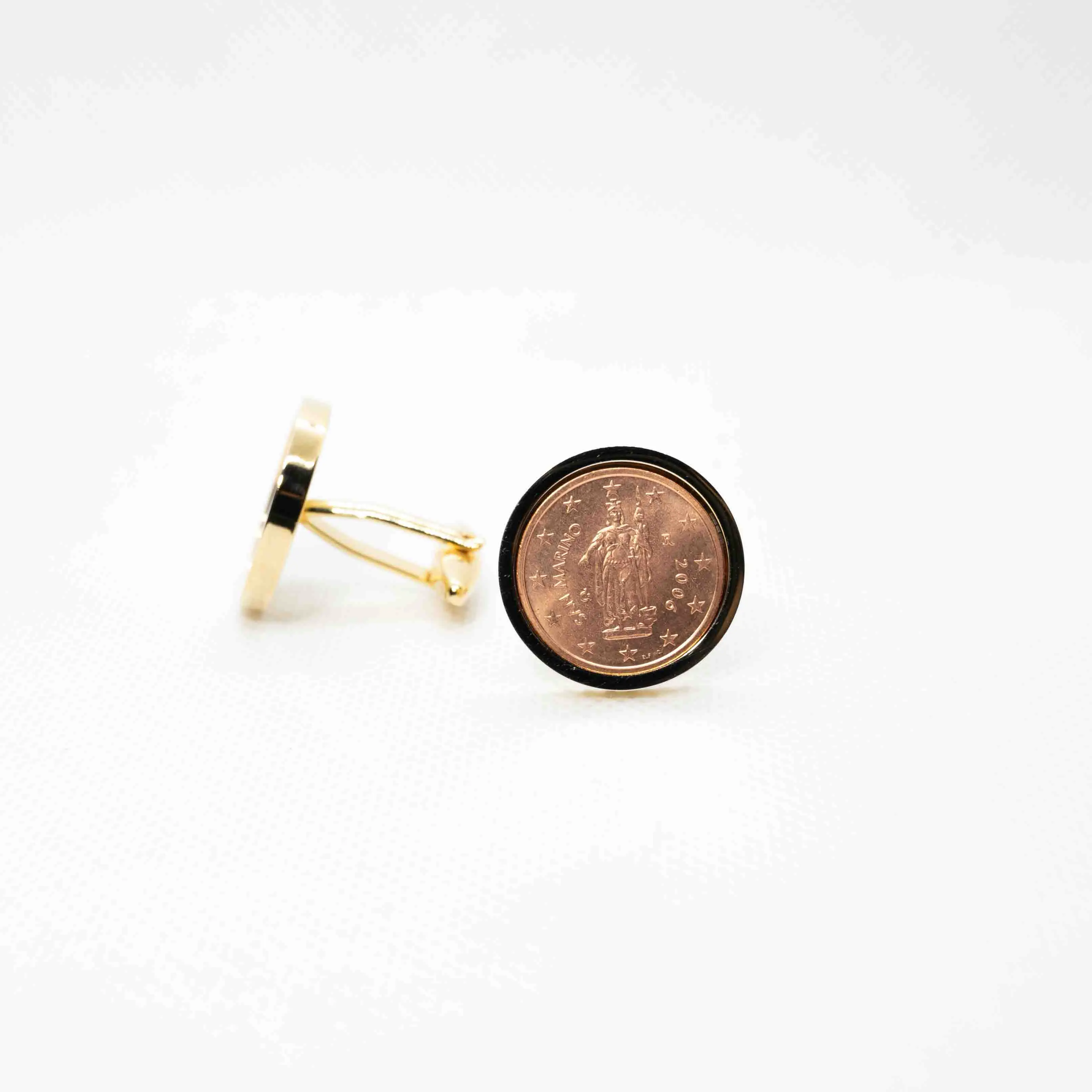 San Marino Two Cent Euro Coin Cufflinks
