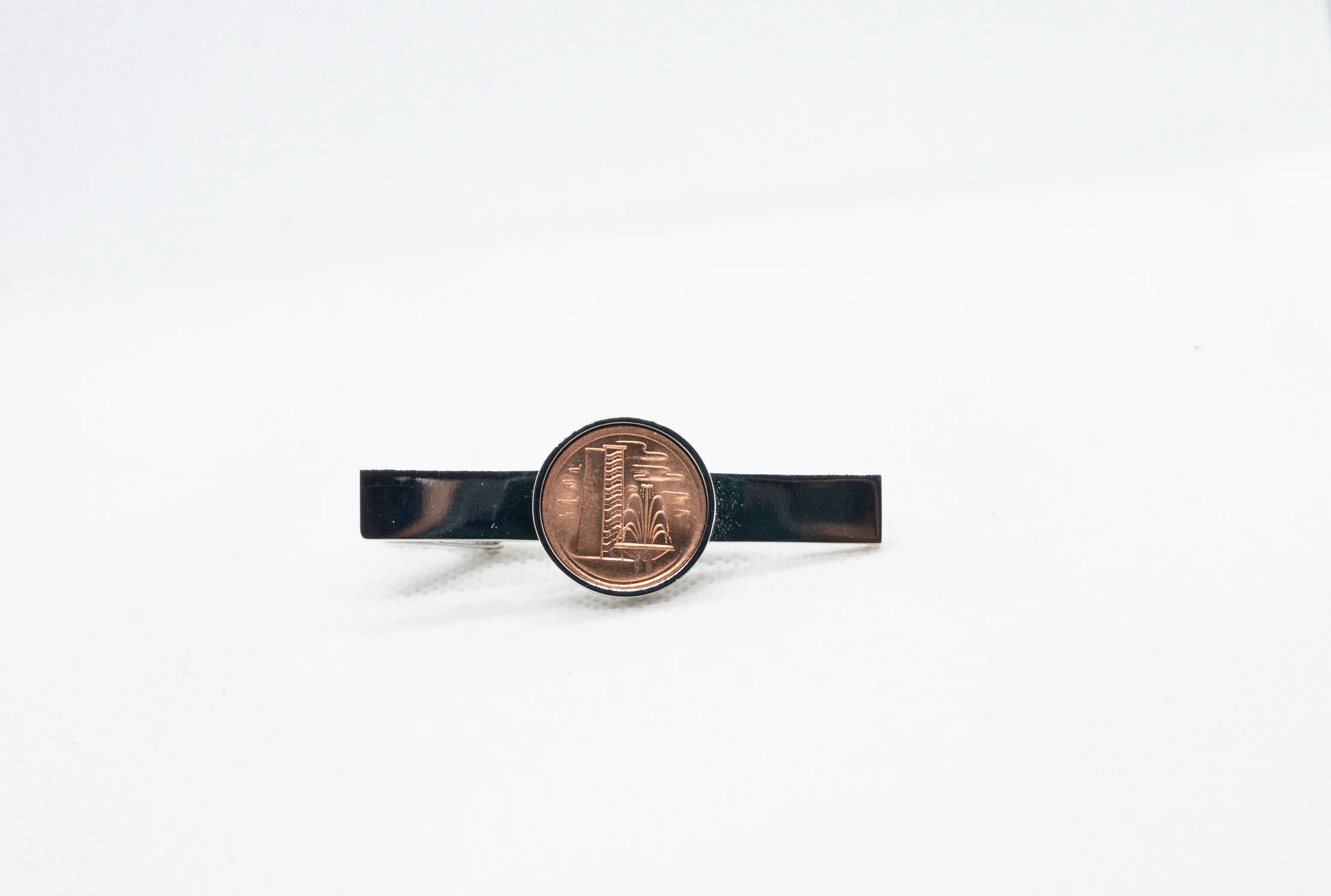 Singapore 1 Cent Tie Clips
