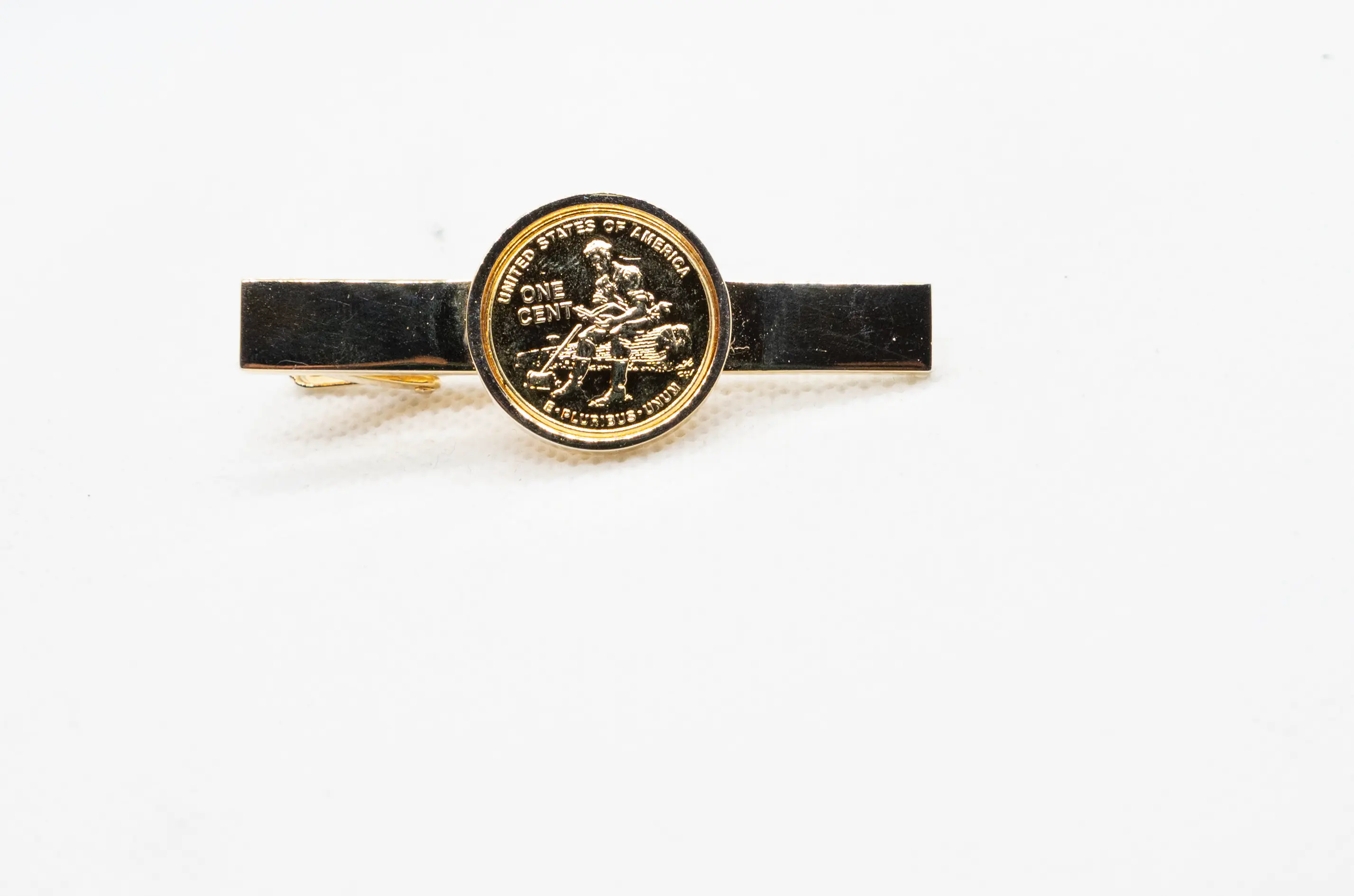 United States 24K Gold Plated 1 Penny Tie Clips