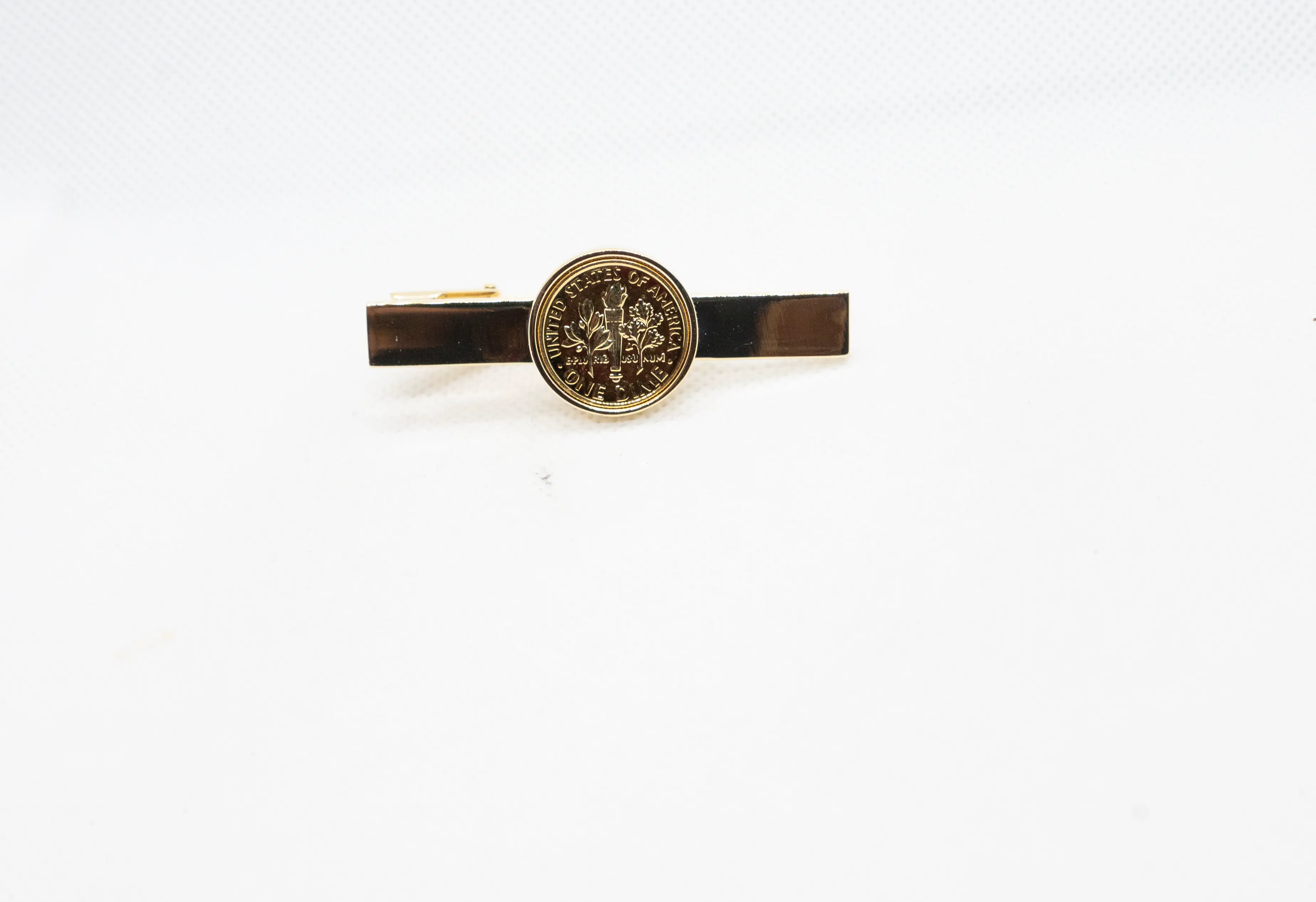 United States One Dime 24K GOLD Plated Tie Clips