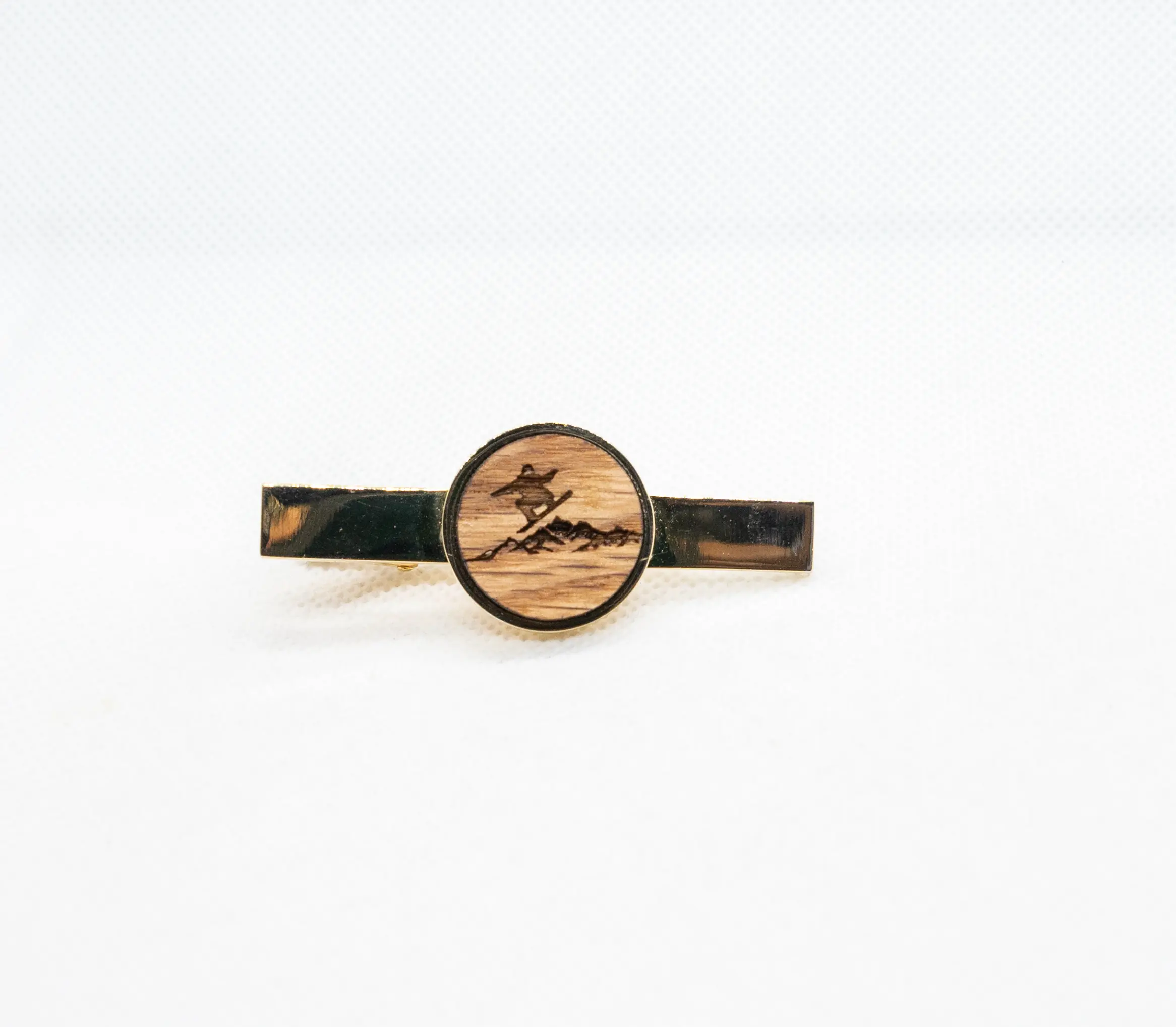 Snowboarding Mountain Tie Clips