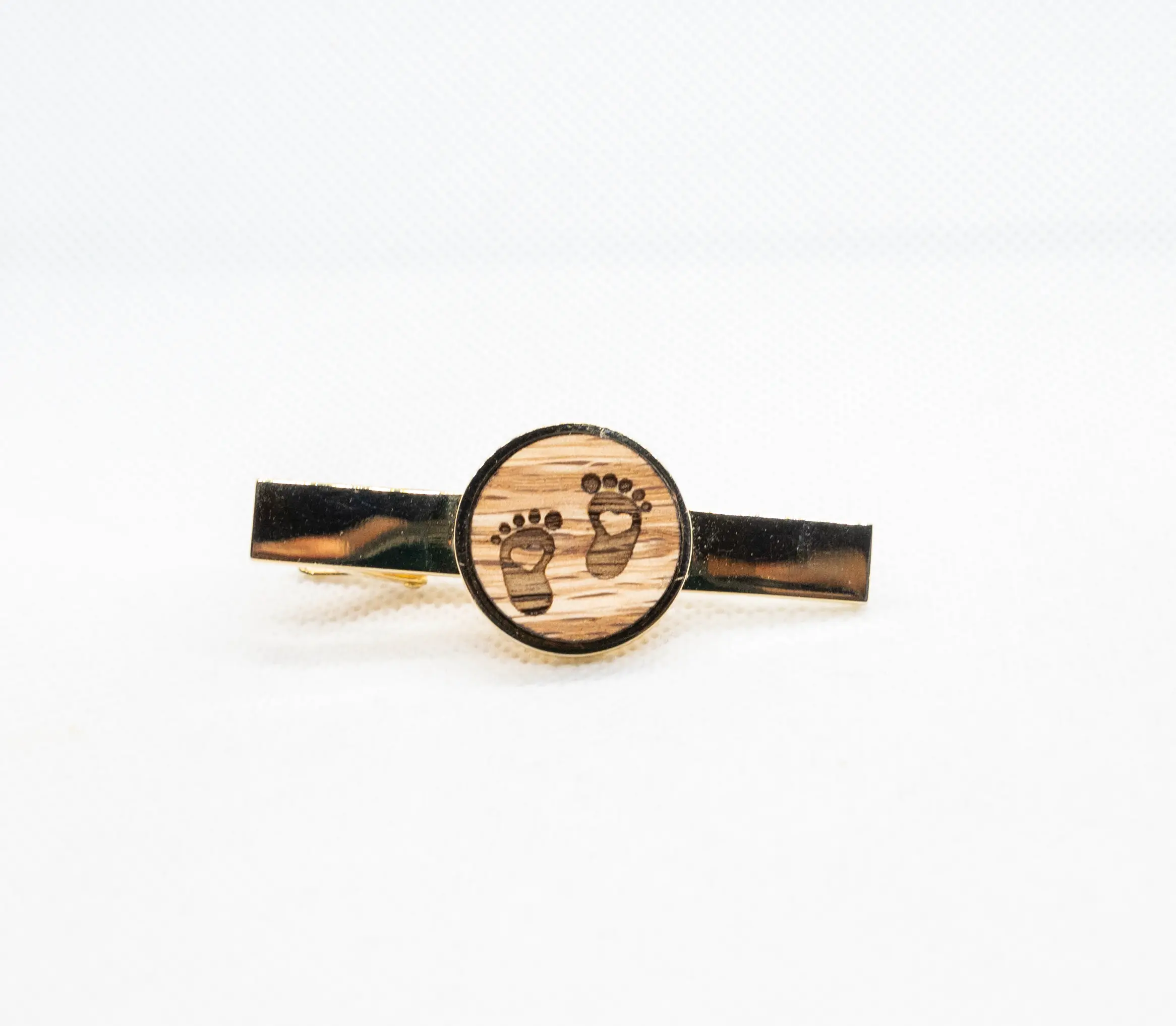 Baby Foot with Heart Tie Clips
